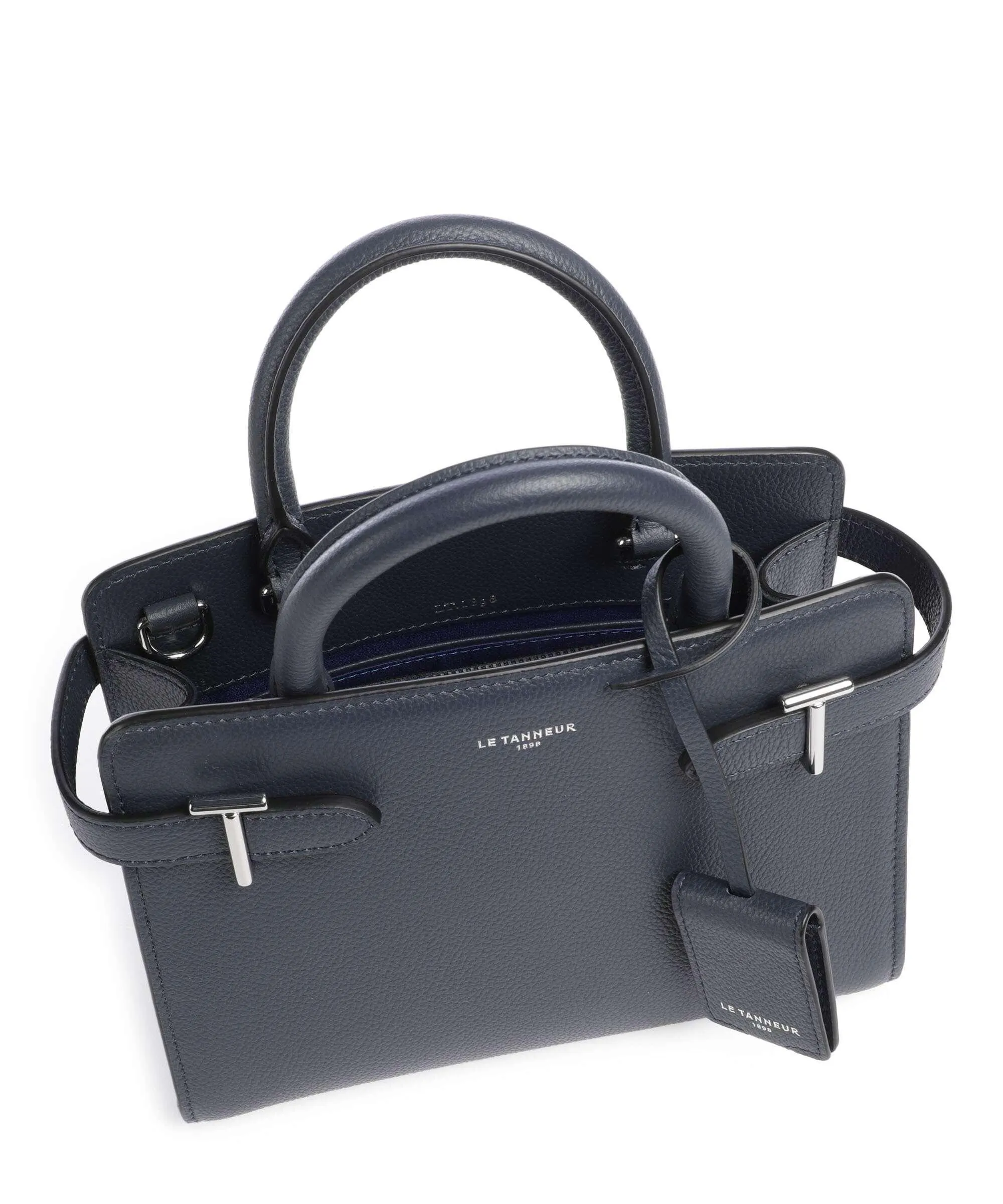  Le Tanneur Emilie Borsa a mano pelle di vacchetta grana blu scuro  