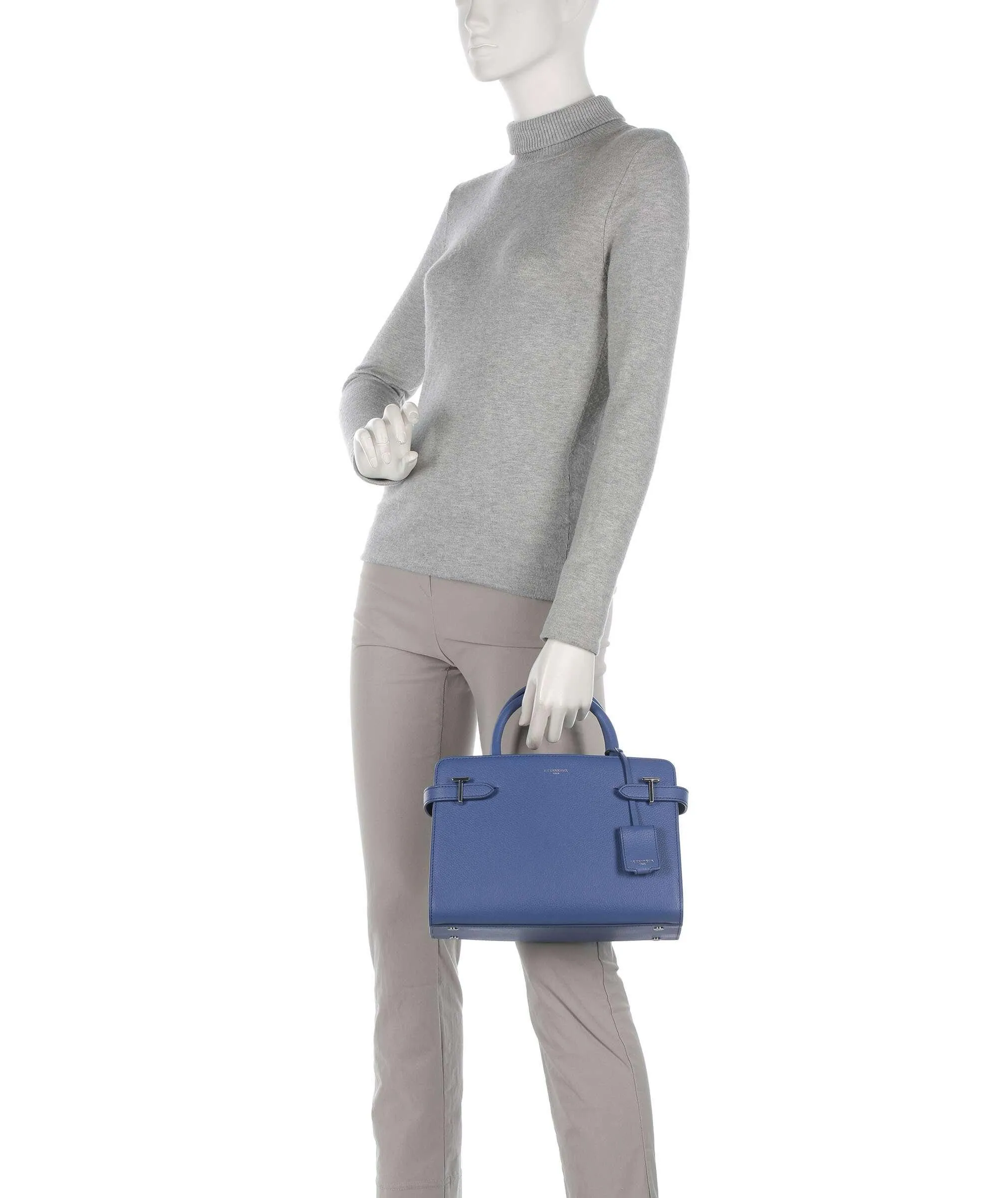  Le Tanneur Emilie Borsa a mano pelle di vacchetta grana blu  