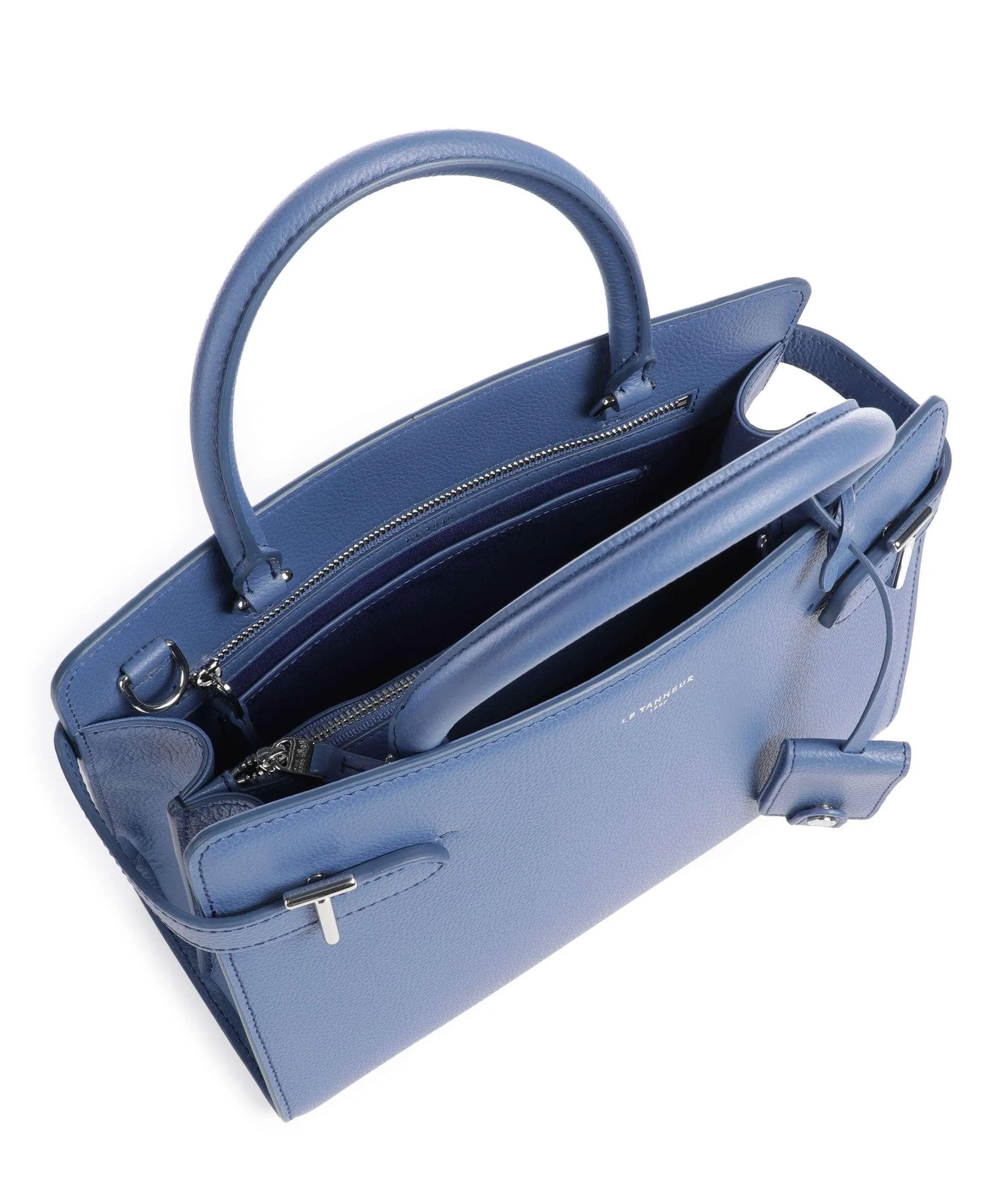 Le Tanneur Emilie Borsa a mano pelle di vacchetta grana blu  