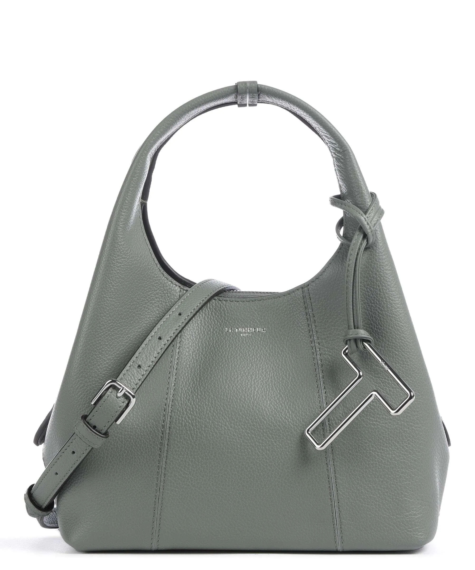  Le Tanneur Juliette Borsa a mano pelle granulata verde-oliva  