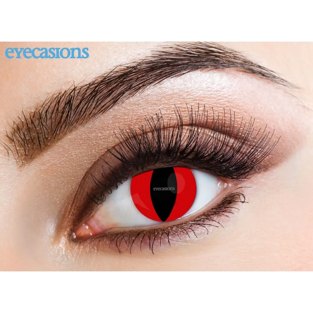 Lenti A Contatto Rosse Gatto Occhio Travestimenti Occhi Felini Halloween Horror