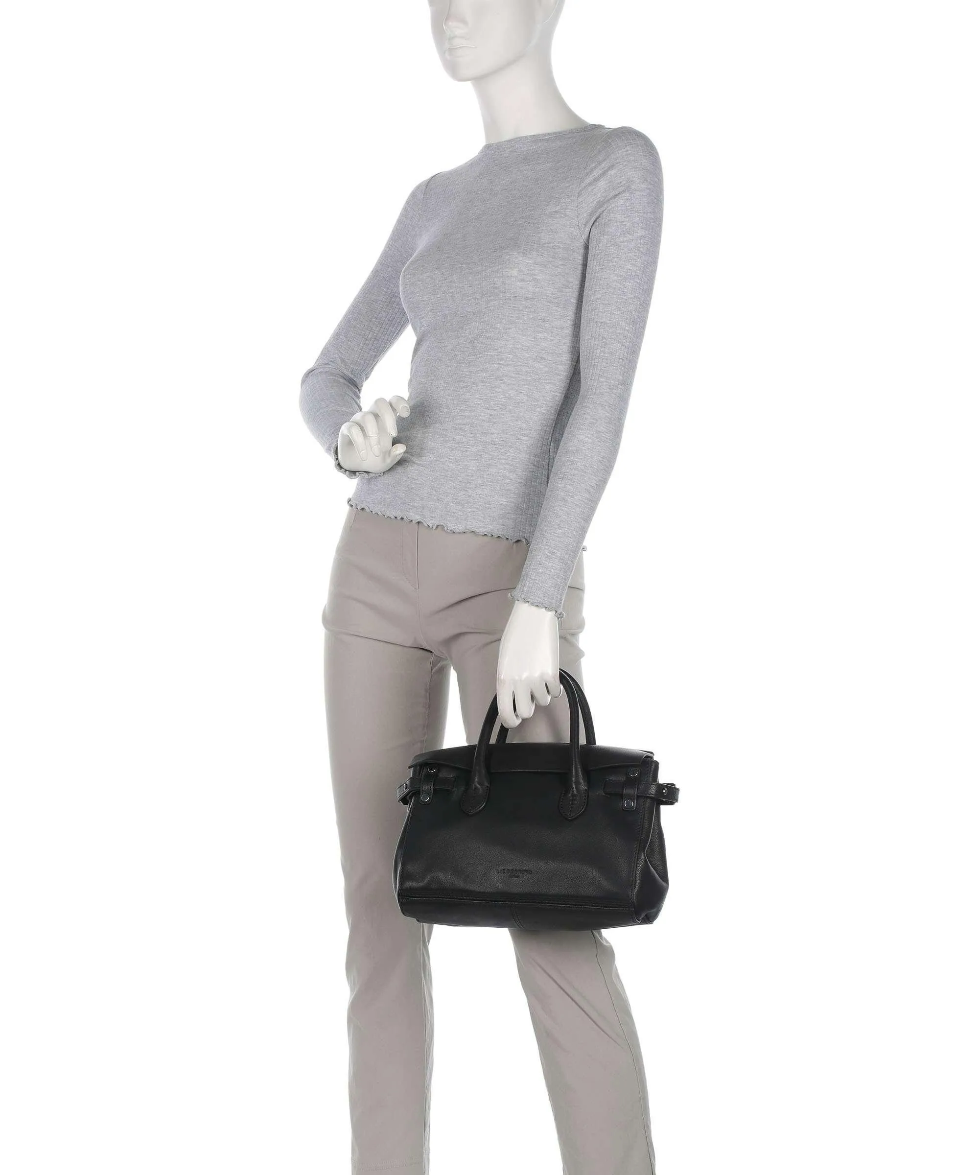  Liebeskind Gloria 3D Leather M Borsa a mano pelle di vacchetta grana nero  