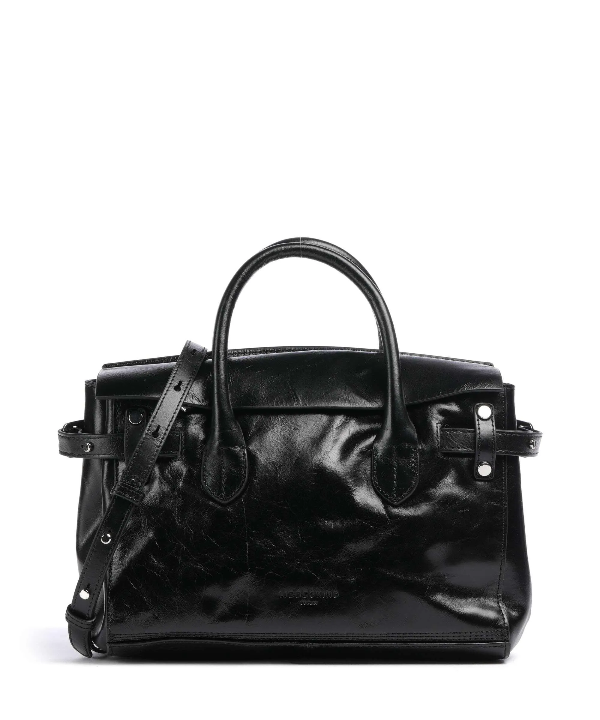  Liebeskind Gloria Lack Distressed M Borsa a mano pelle bovina nero  