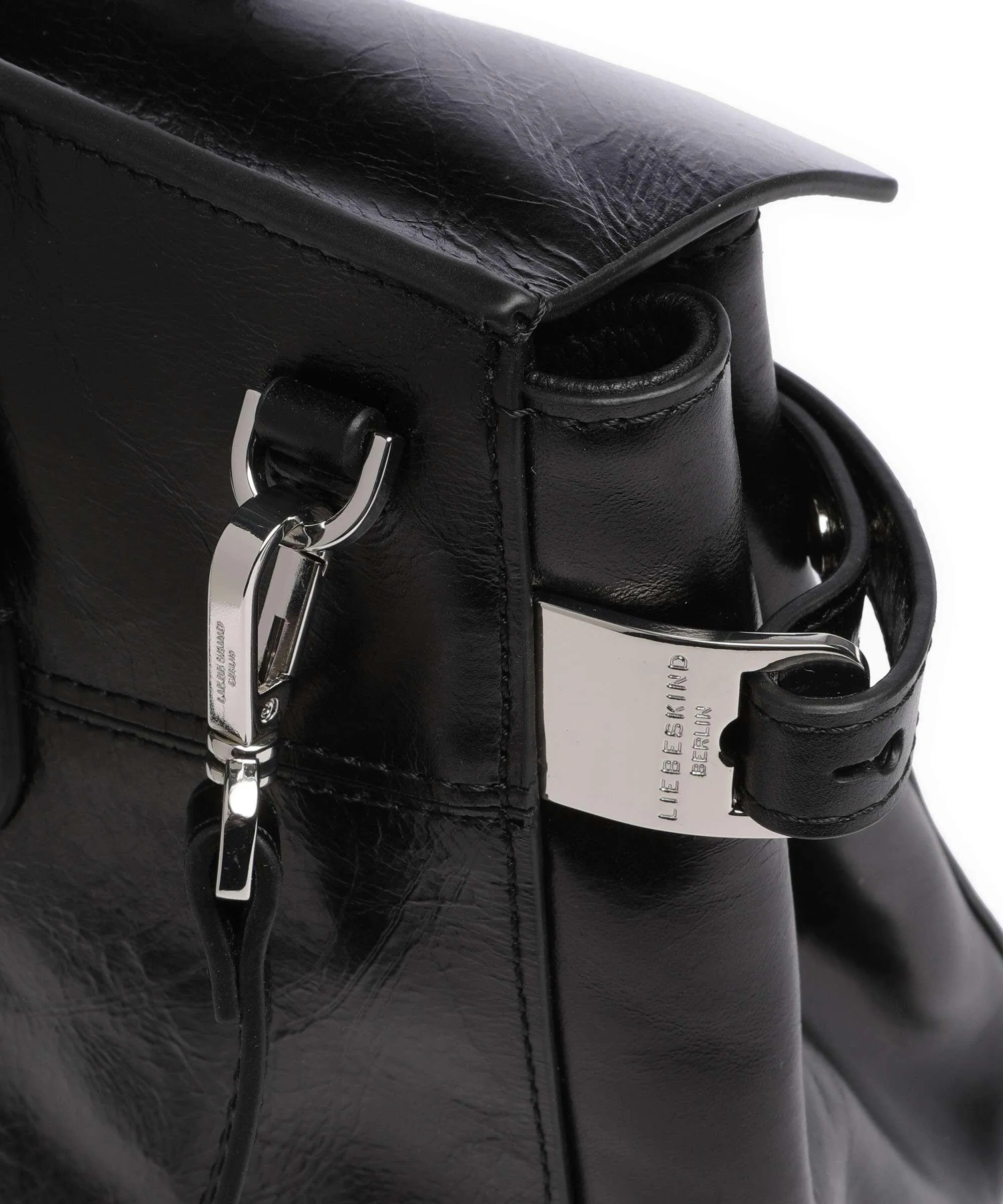  Liebeskind Gloria Lack Distressed M Borsa a mano pelle bovina nero  