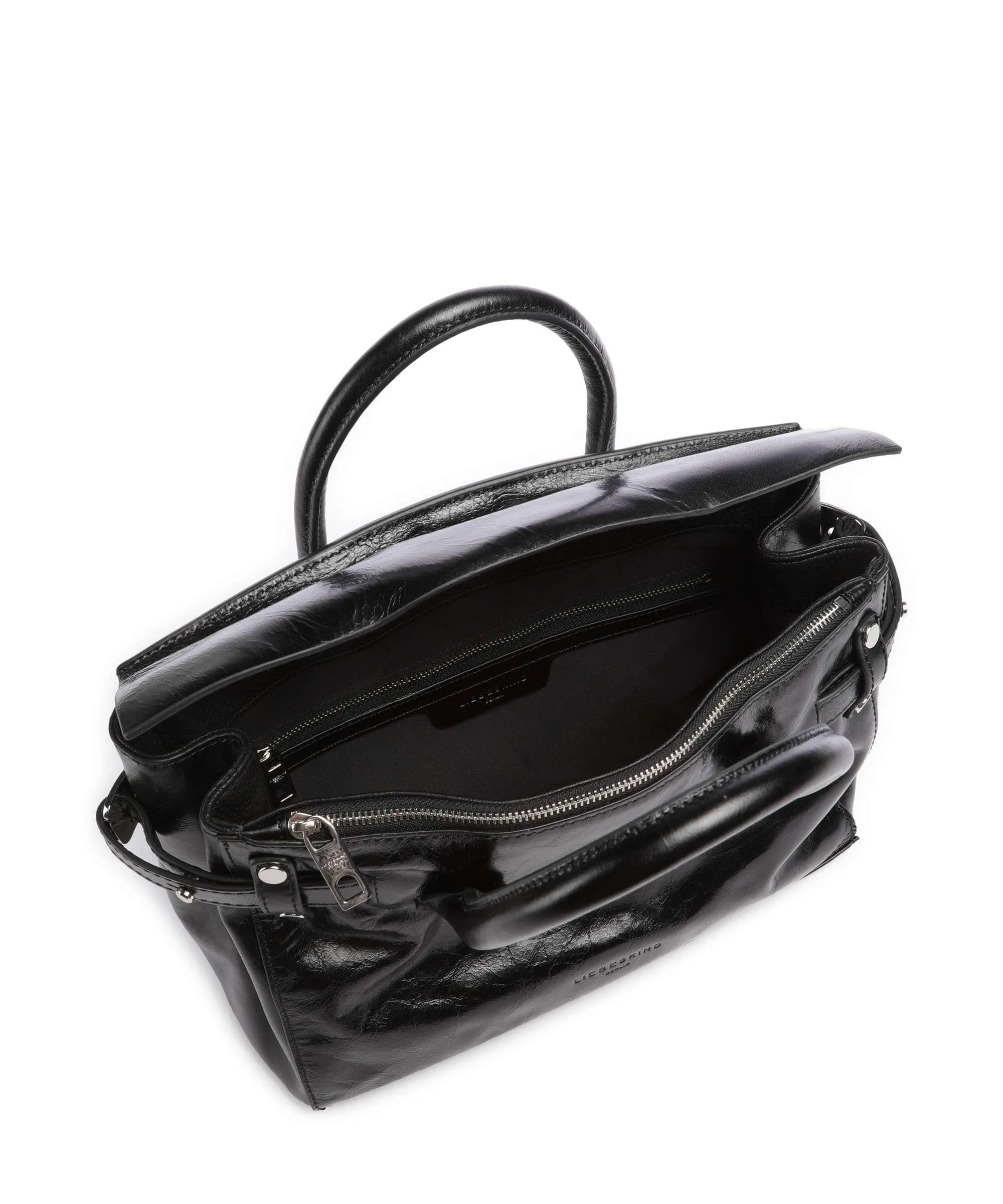  Liebeskind Gloria Lack Distressed M Borsa a mano pelle bovina nero  
