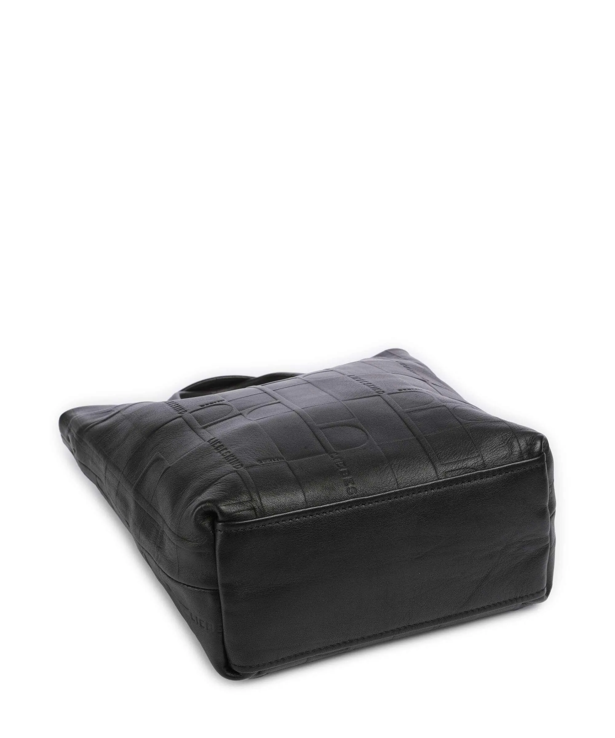  Liebeskind Hera Monogram Sheep Natural M Borsa a mano pelle di vacchetta goffrata nero  