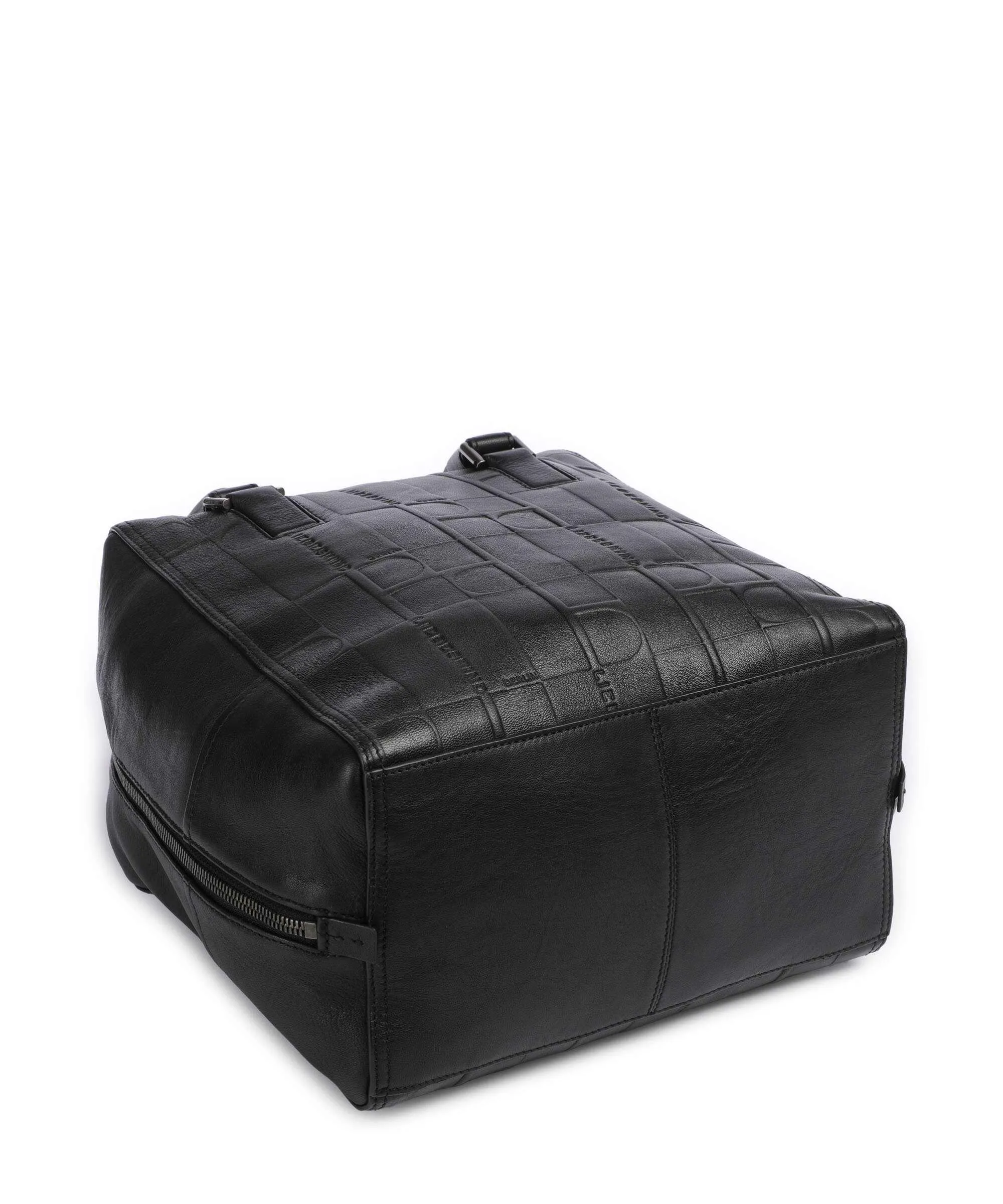  Liebeskind Kayla Monogram Sheep Natural M Borsa a mano pelle di vacchetta goffrata nero  