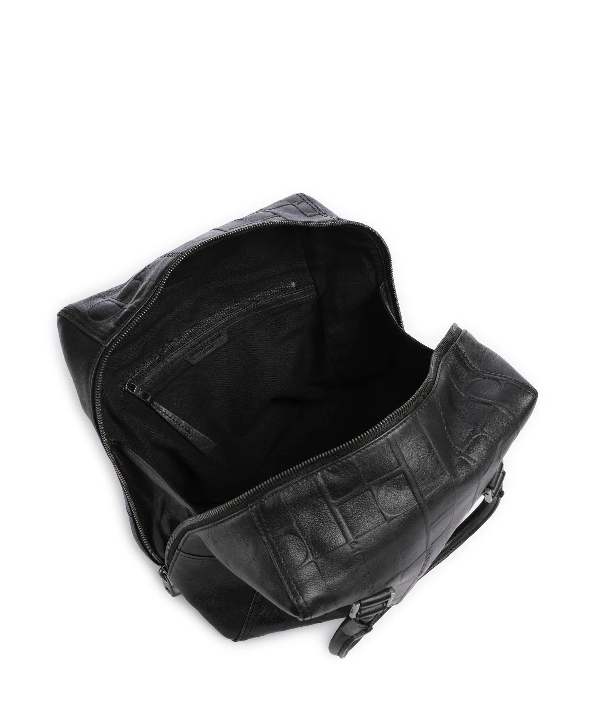  Liebeskind Kayla Monogram Sheep Natural M Borsa a mano pelle di vacchetta goffrata nero  