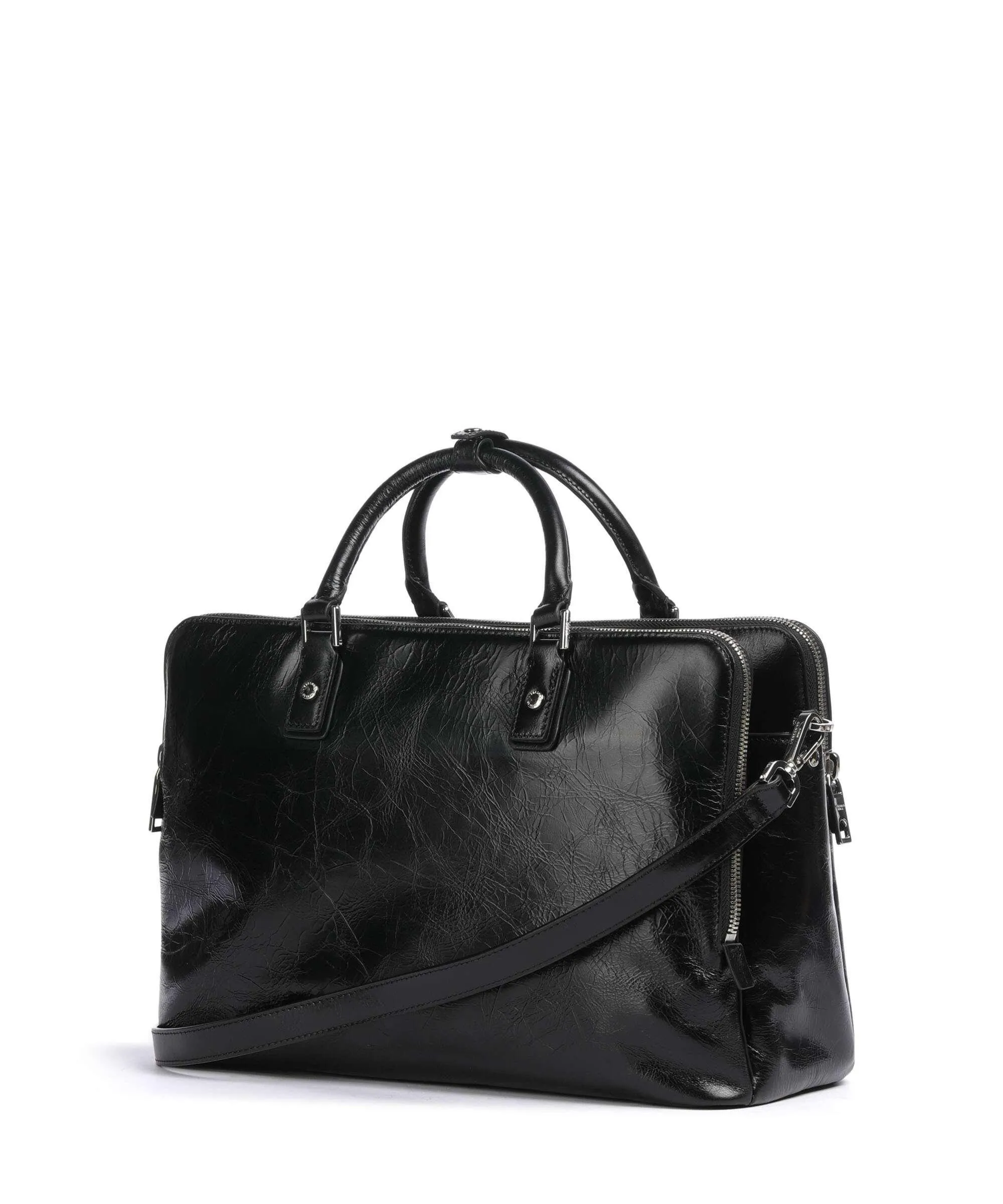  Liebeskind Koko Lack Distressed M Borsa a mano pelle bovina nero  