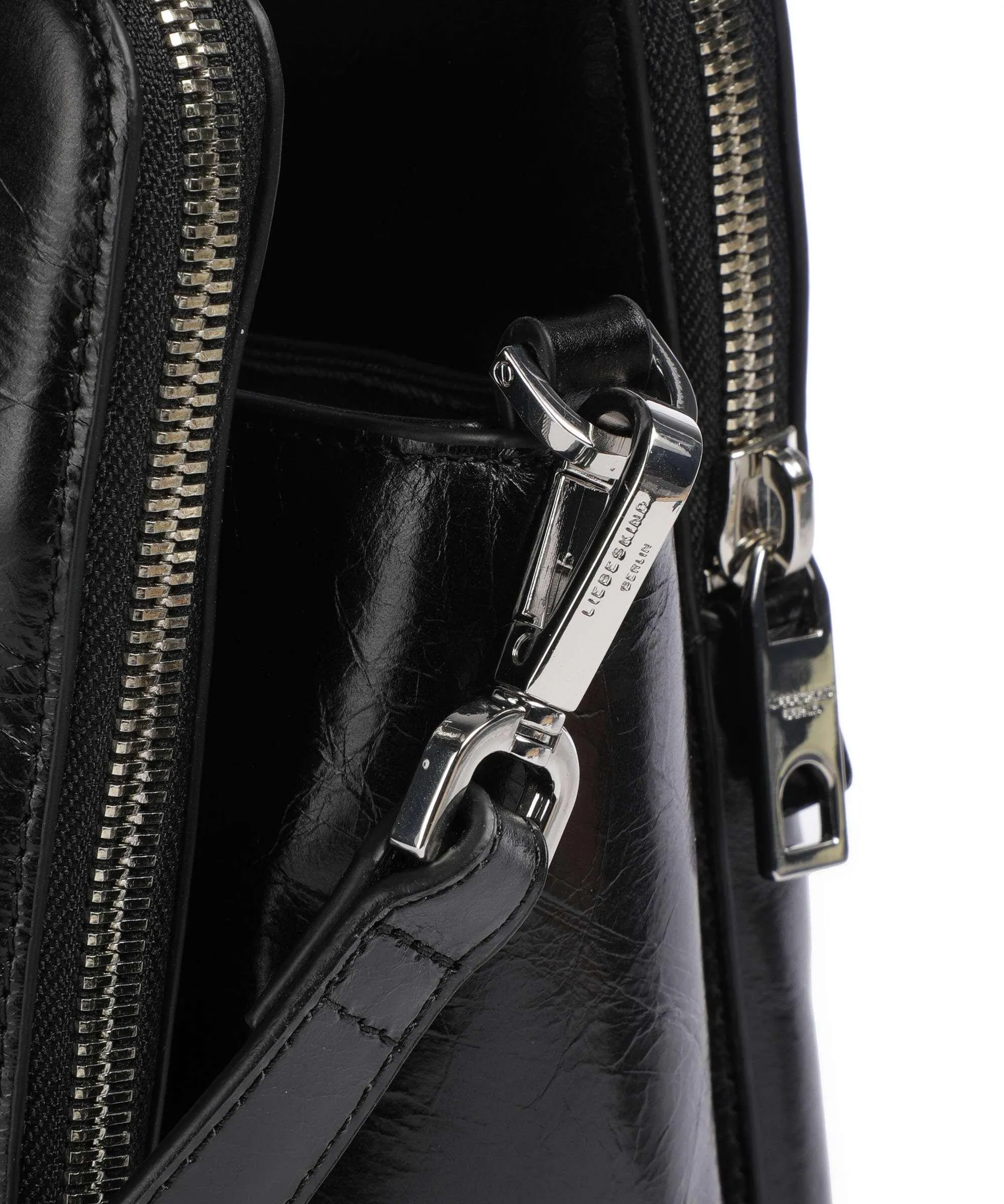  Liebeskind Koko Lack Distressed M Borsa a mano pelle bovina nero  