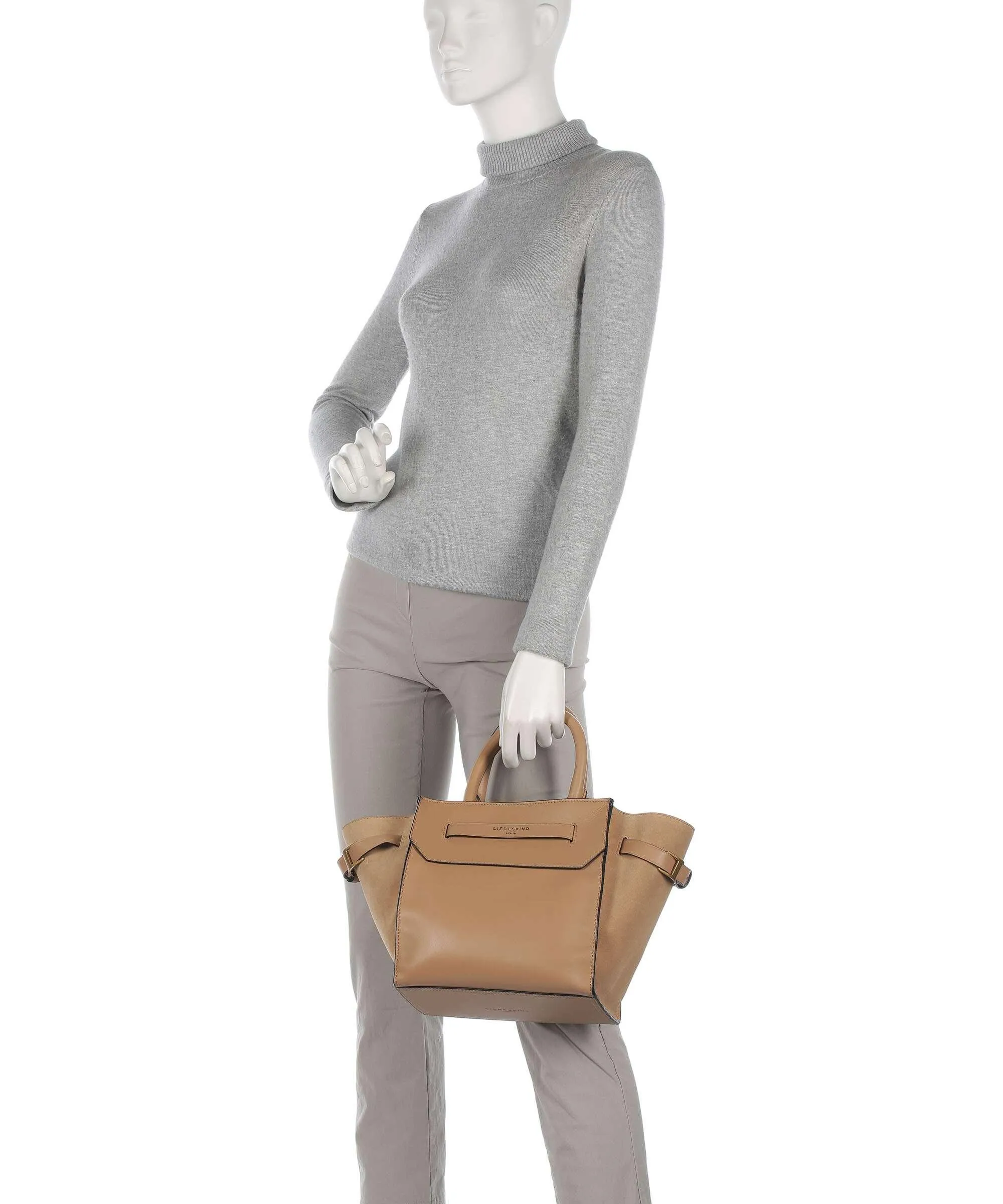  Liebeskind Lora Promo Suede M Borsa a mano pelle di pecora, pelle ruvida marrone chiaro  