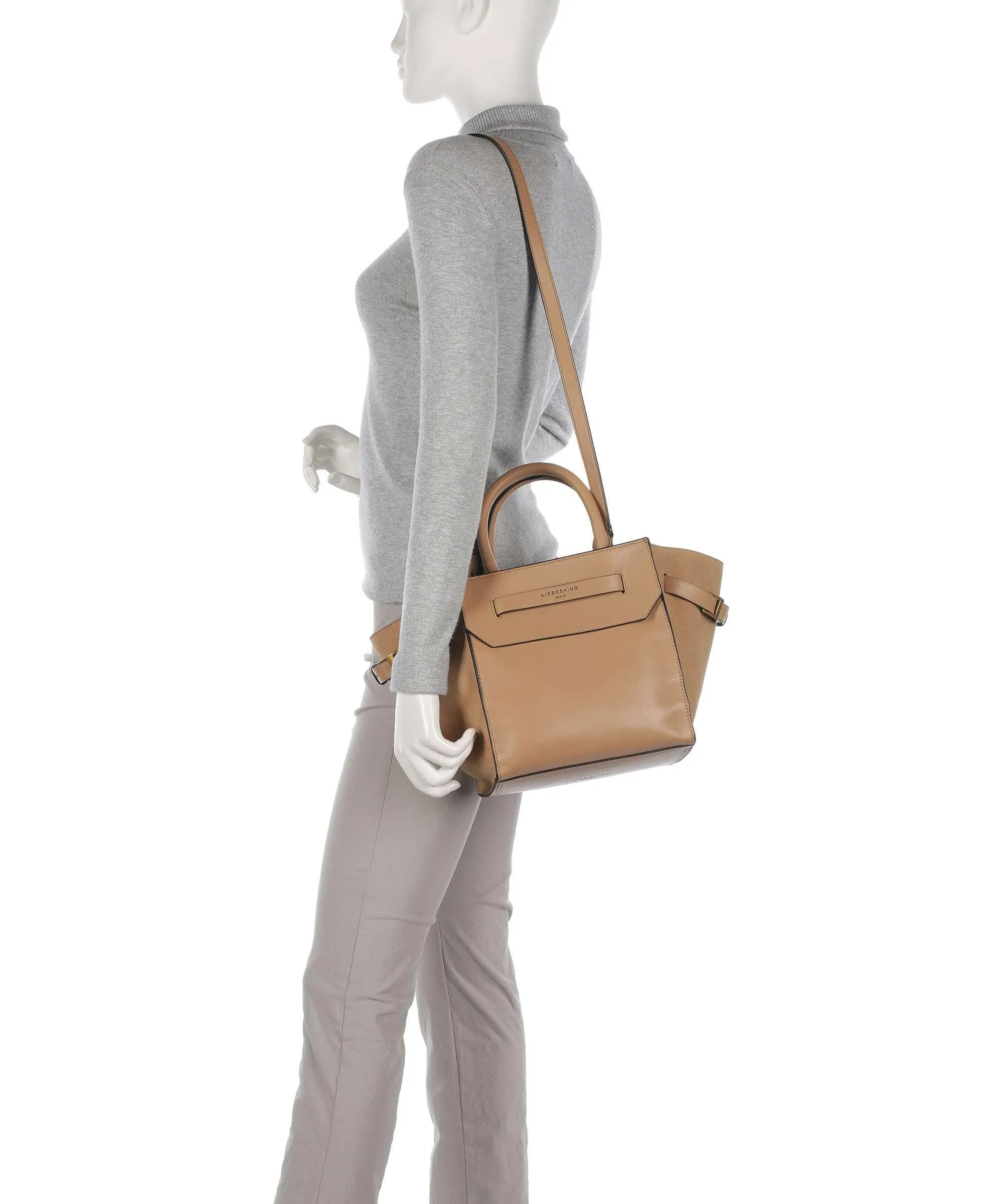  Liebeskind Lora Promo Suede M Borsa a mano pelle di pecora, pelle ruvida marrone chiaro  