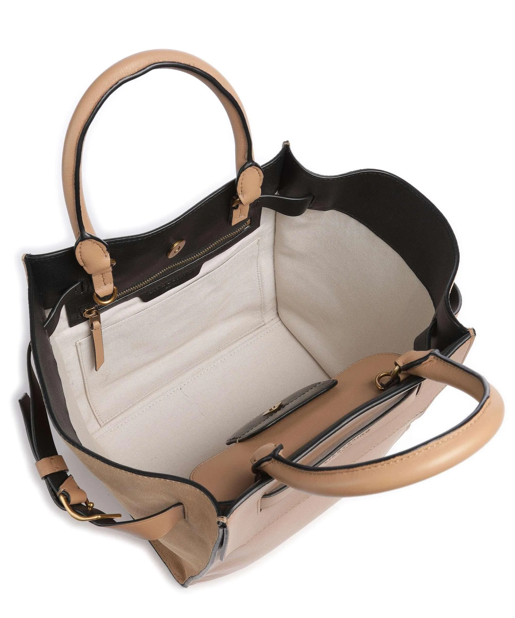  Liebeskind Lora Promo Suede M Borsa a mano pelle di pecora, pelle ruvida marrone chiaro  