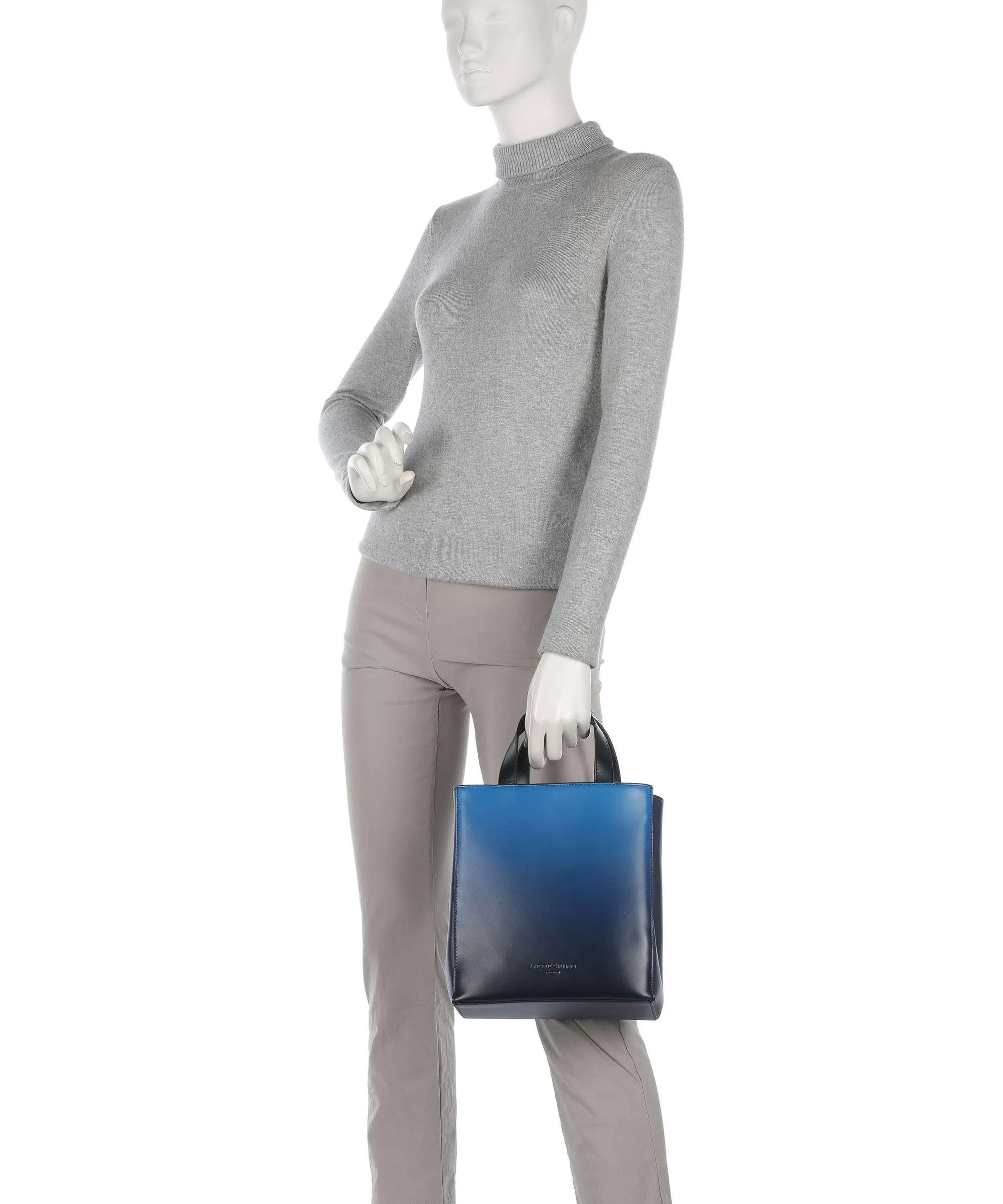  Liebeskind Paper Bag Ombre S Borsa a mano pelle di vacchetta finemente grana blu  
