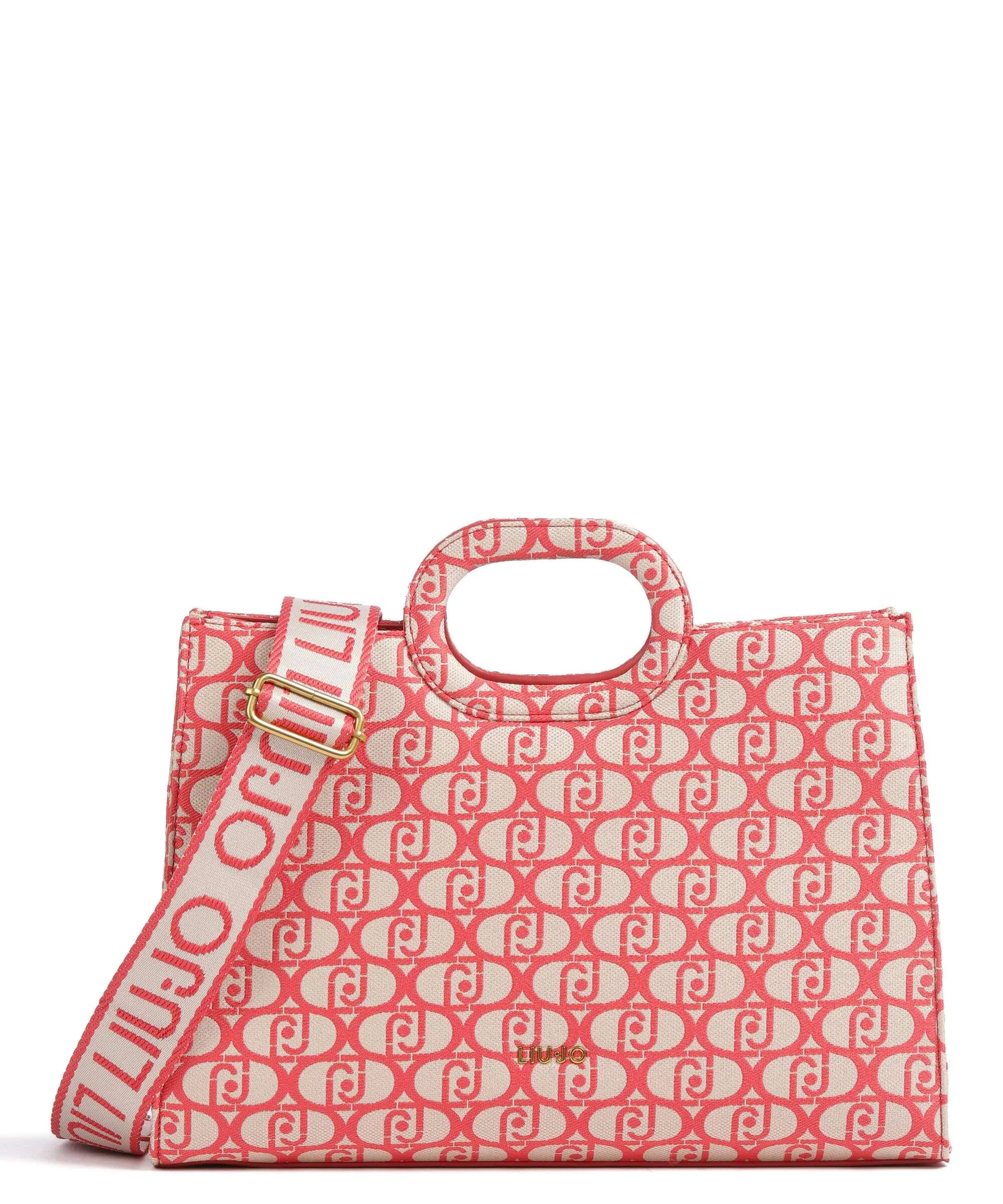  Liu Jo Daurin Borsa a mano pelle sintetica beige/rosso  