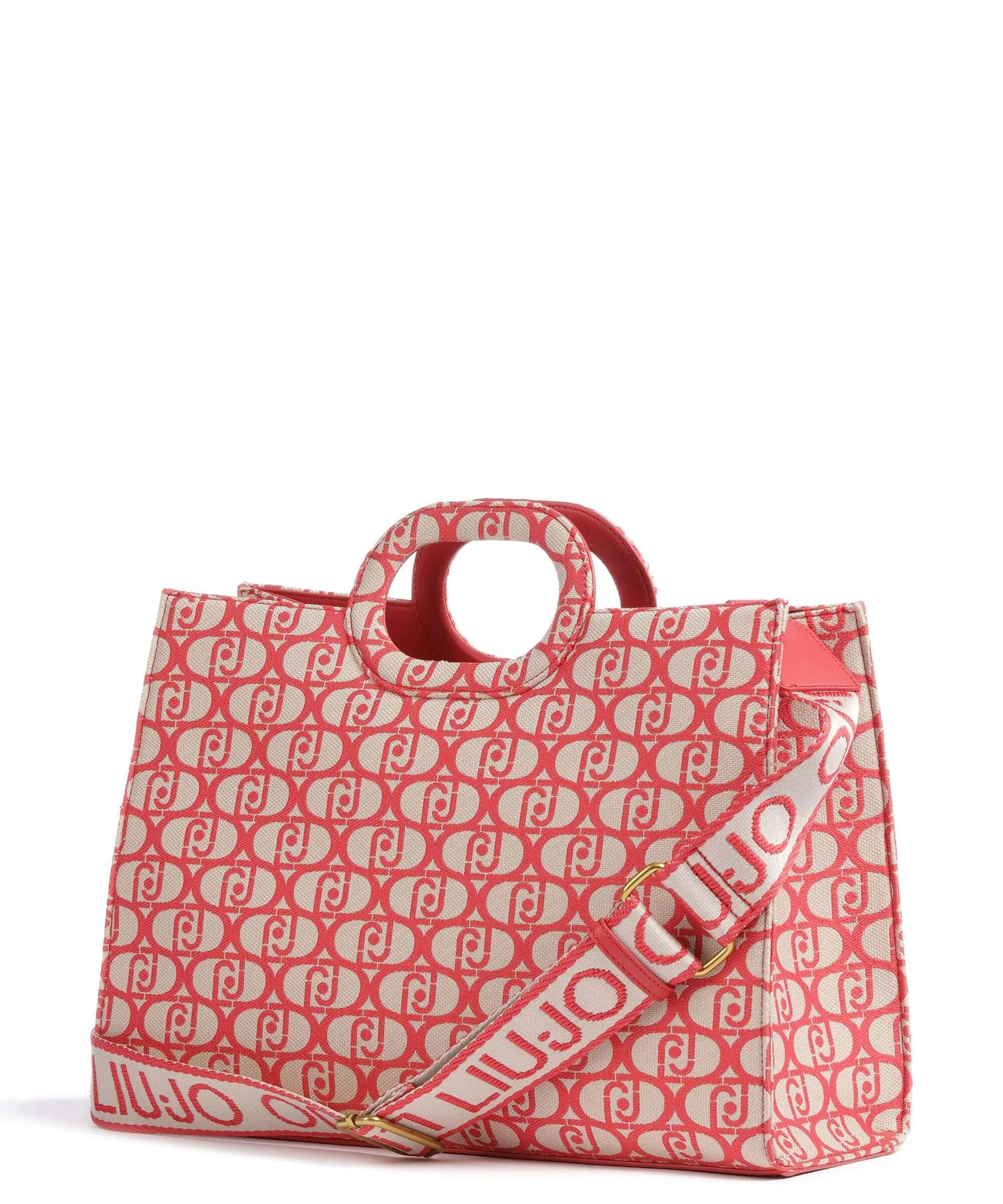  Liu Jo Daurin Borsa a mano pelle sintetica beige/rosso  