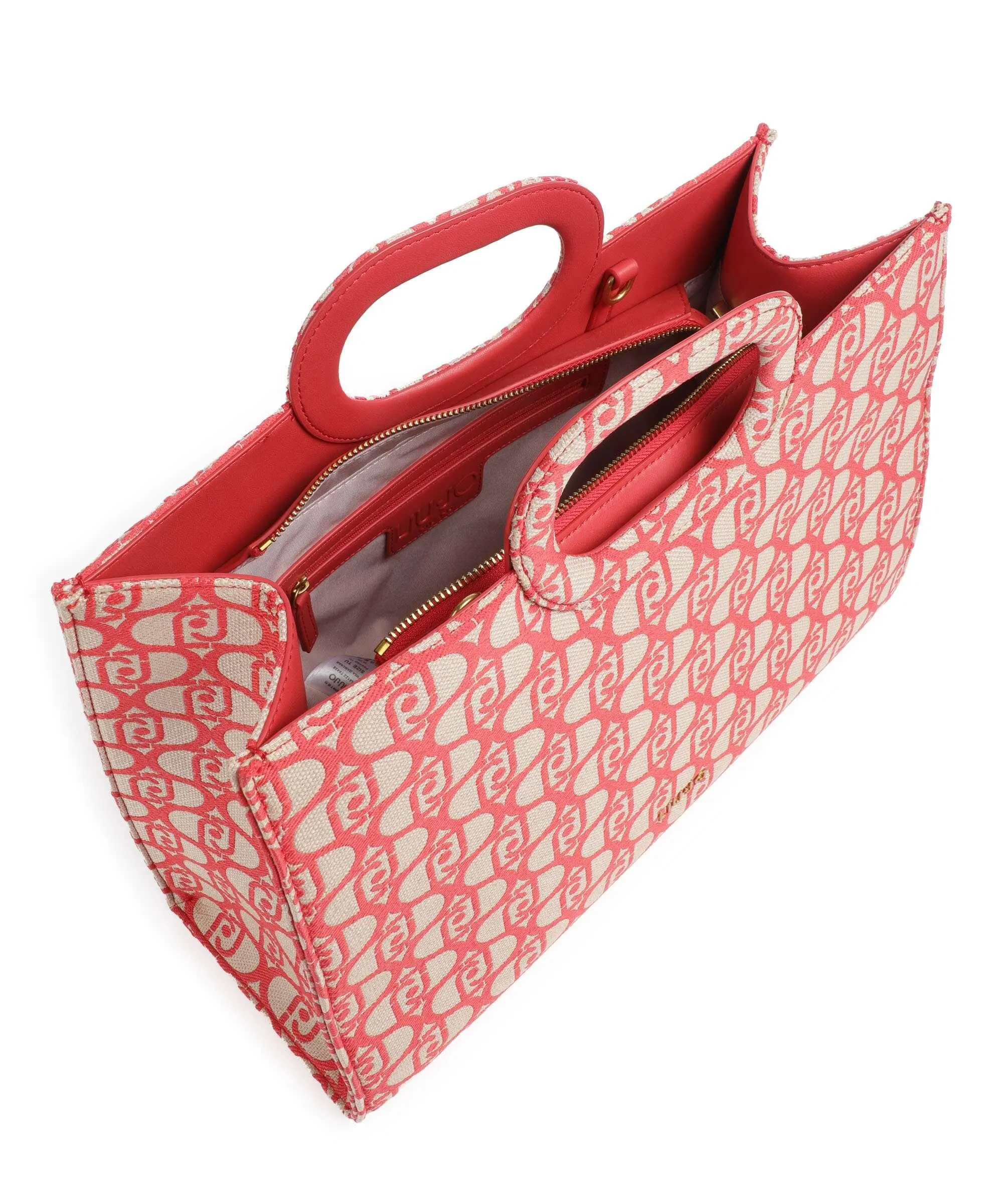  Liu Jo Daurin Borsa a mano pelle sintetica beige/rosso  