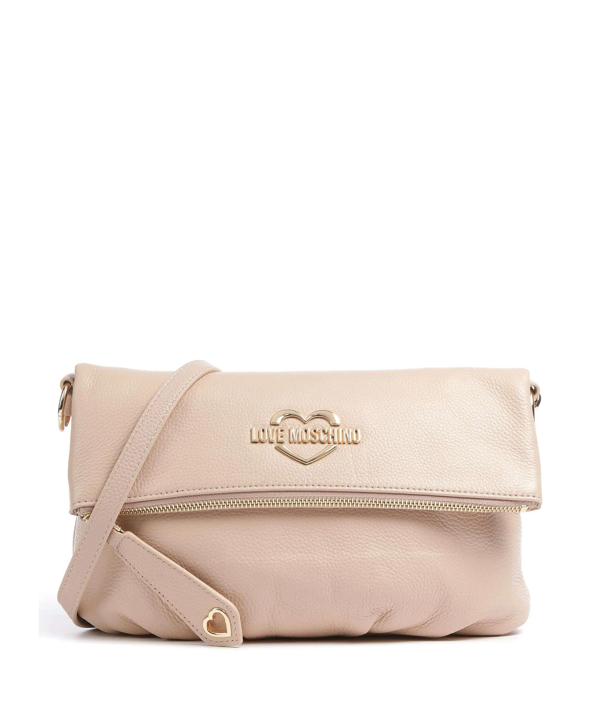  Love Moschino Cloud Borsa a tracolla pelle granulata avorio  