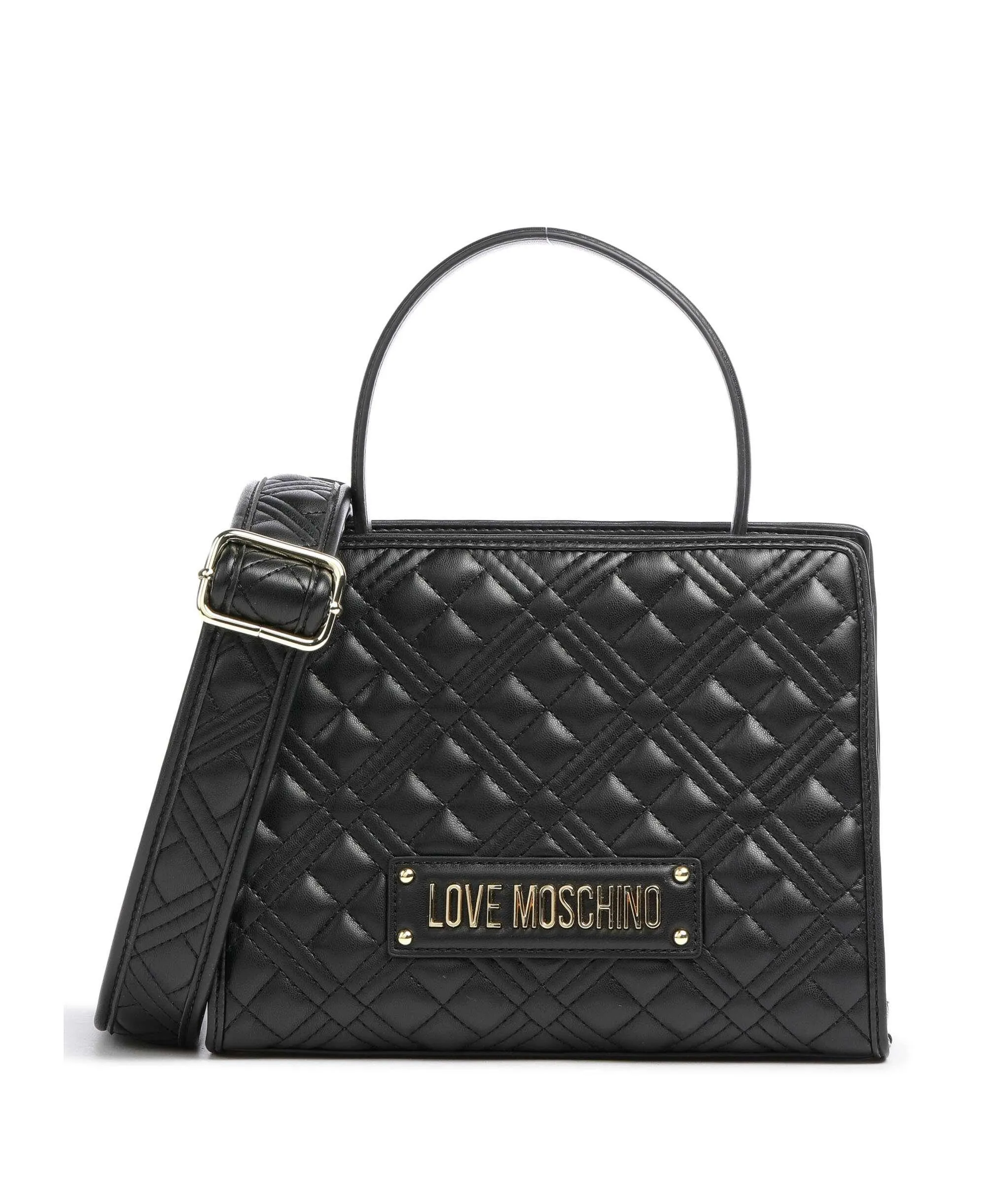  Love Moschino Quilted Borsa a mano pelle sintetica nero  