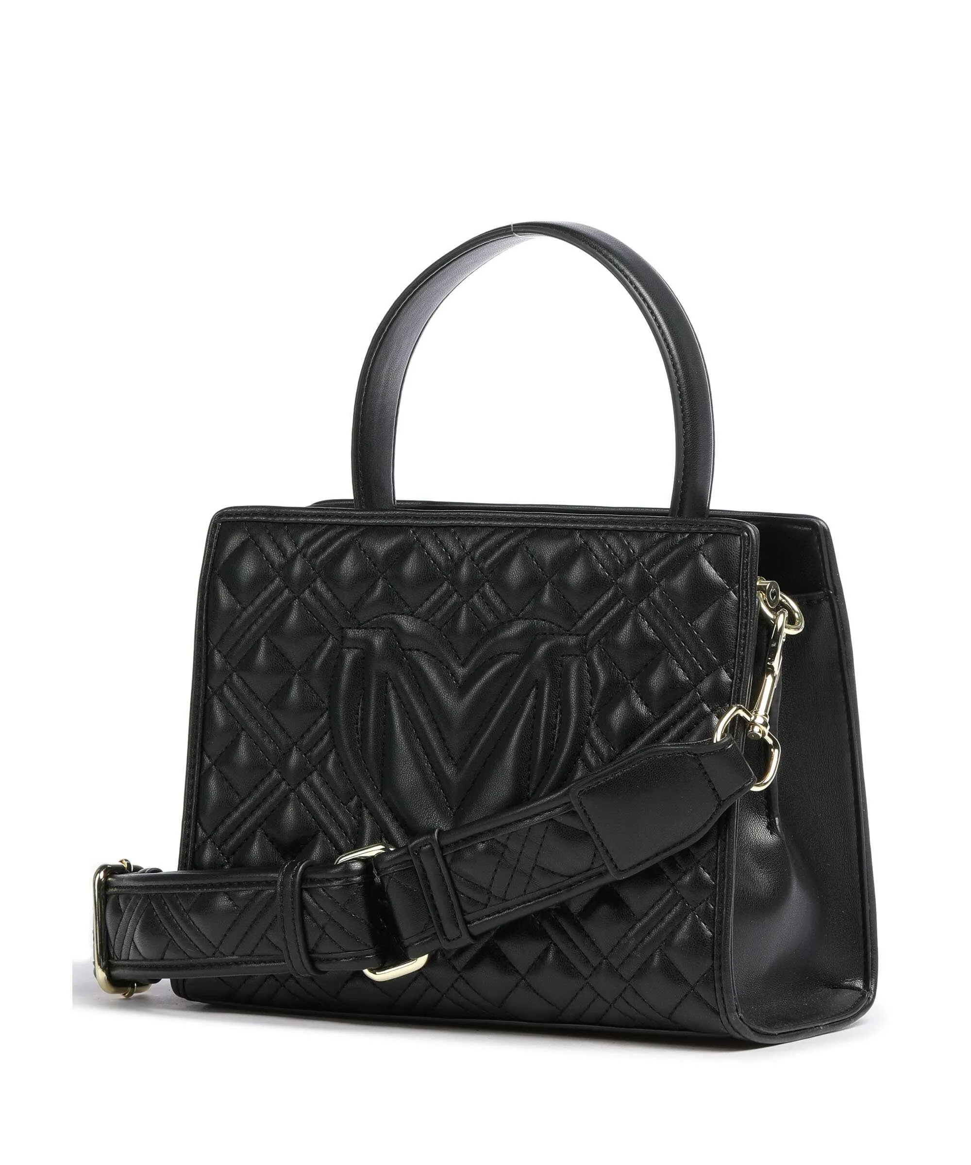  Love Moschino Quilted Borsa a mano pelle sintetica nero  