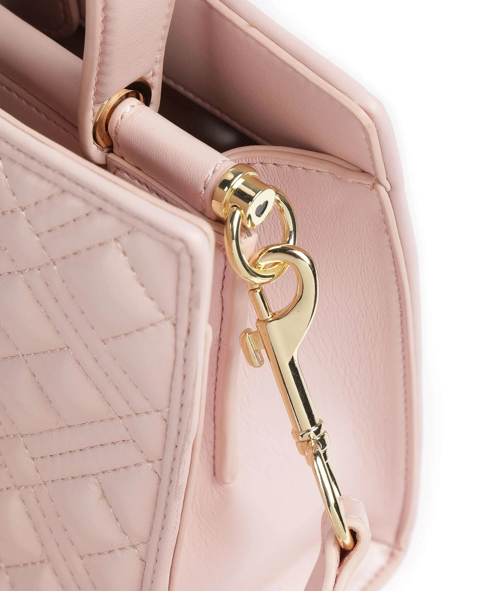  Love Moschino Quilted Borsa a mano pelle sintetica rosa  