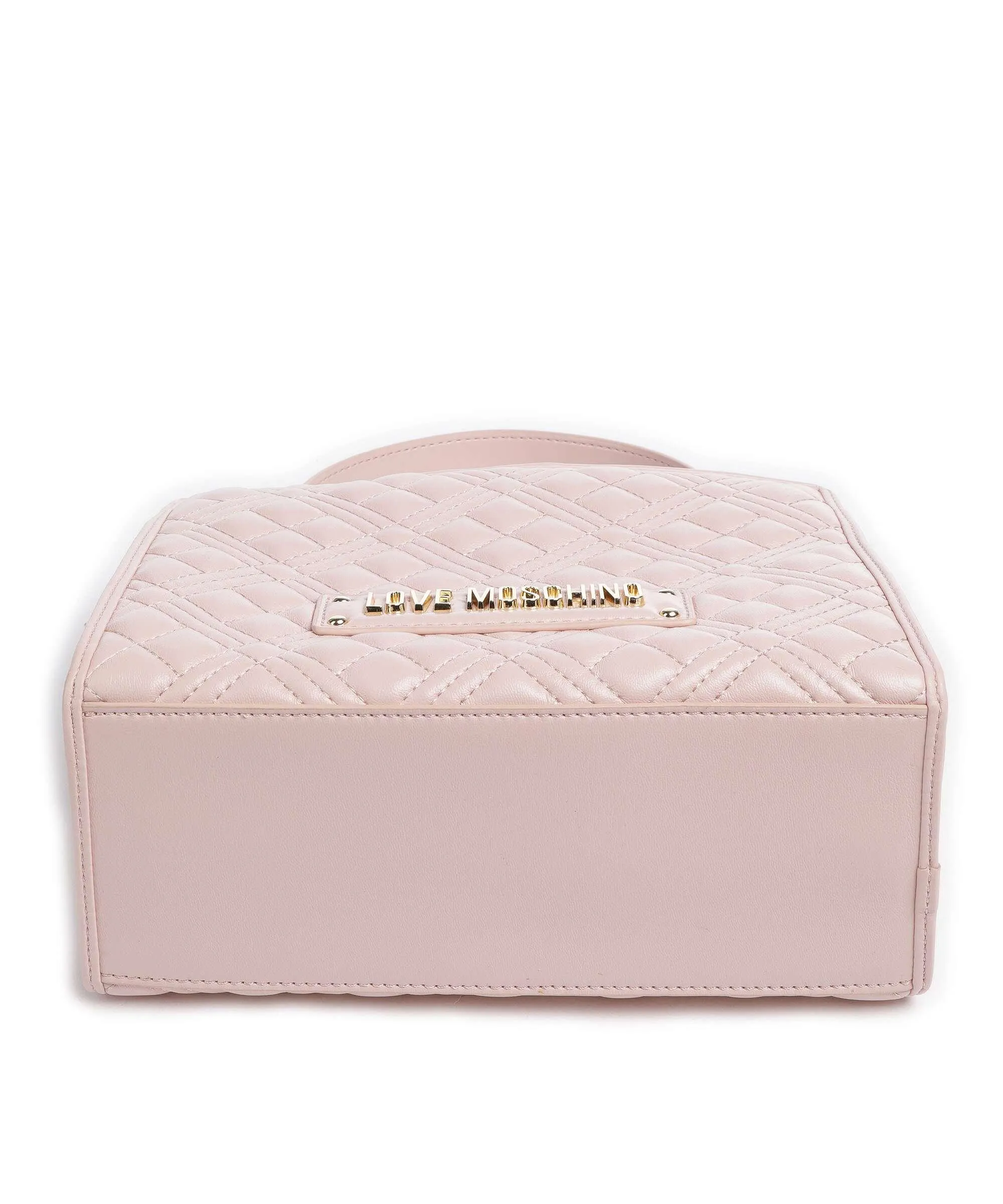  Love Moschino Quilted Borsa a mano pelle sintetica rosa  