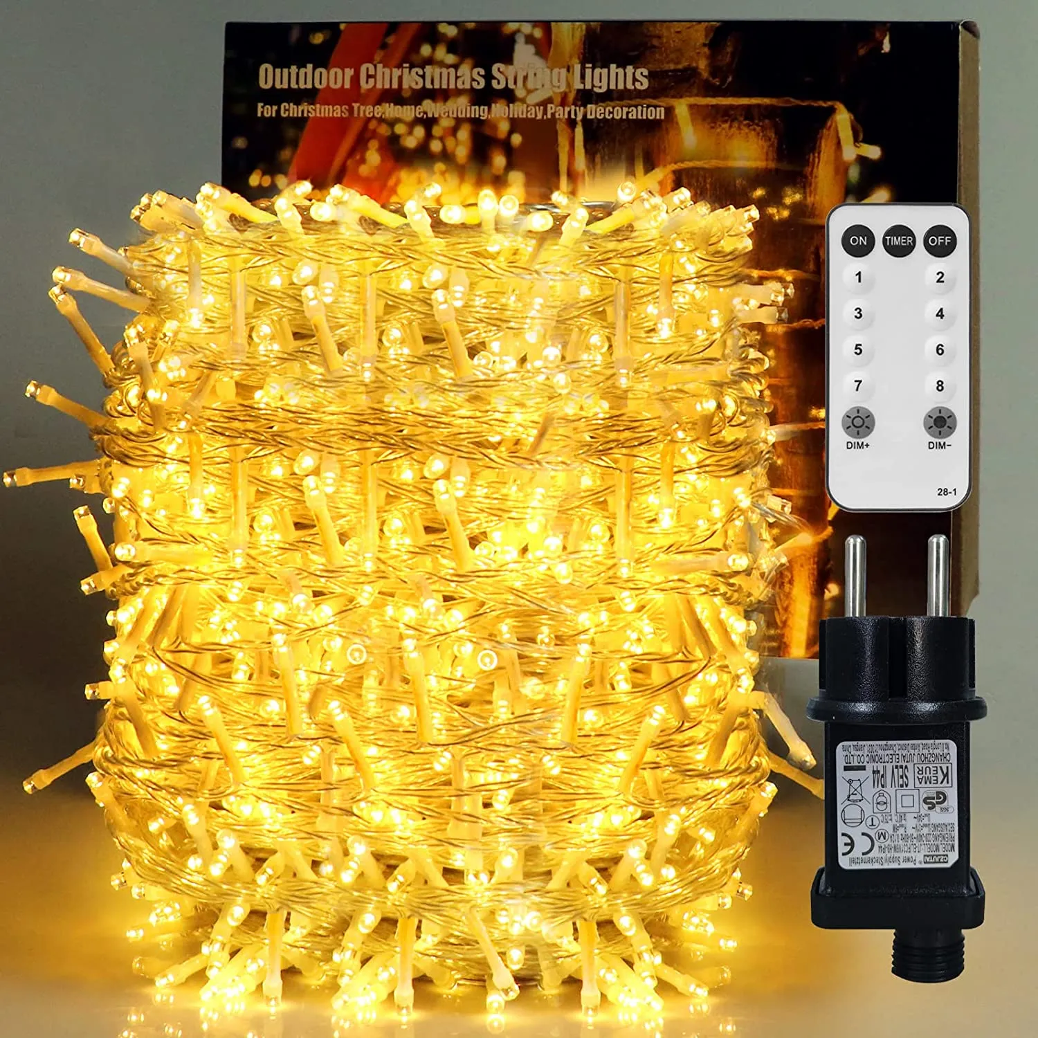 Luci Natale Esterno, YAGOPAL 40M 320 LED Luci di Natale Impermeabile 8 Modalità con Timer Halloween Christmas Catena Luminosa pe