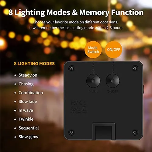 Luci Solari Esterno, 26m 240 LED 8 Modalità Impermeabile IP65, Catena Luminosa Per Festa, Matrimonio, Giardino, Natale, Patio Lu