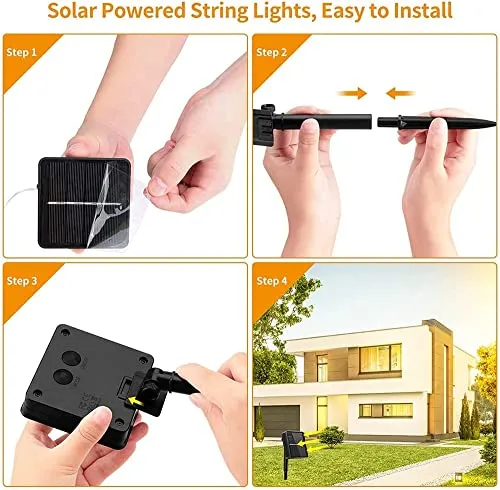 Luci Solari Esterno, 26m 240 LED 8 Modalità Impermeabile IP65, Catena Luminosa Per Festa, Matrimonio, Giardino, Natale, Patio Lu