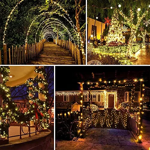 Luci Solari Esterno, 26m 240 LED 8 Modalità Impermeabile IP65, Catena Luminosa Per Festa, Matrimonio, Giardino, Natale, Patio Lu