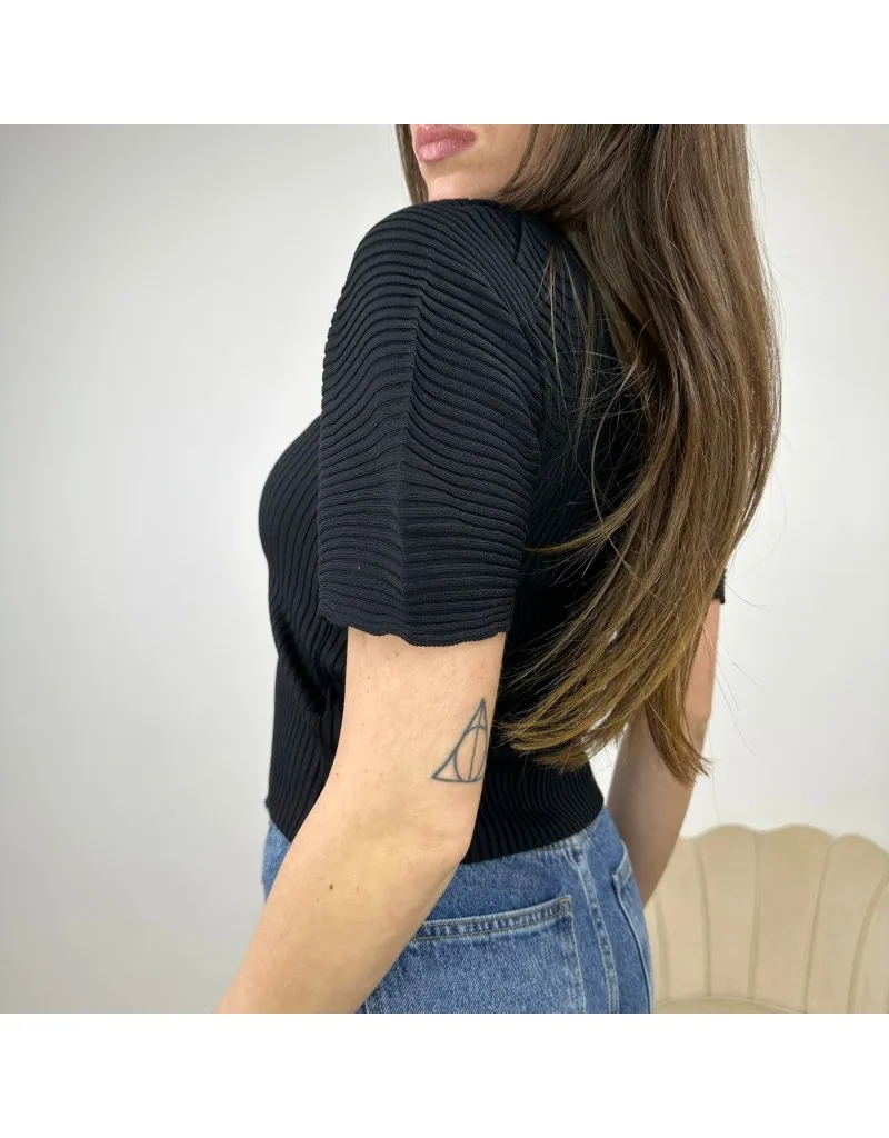 MAGLIA PUFF SLEEVE NERA