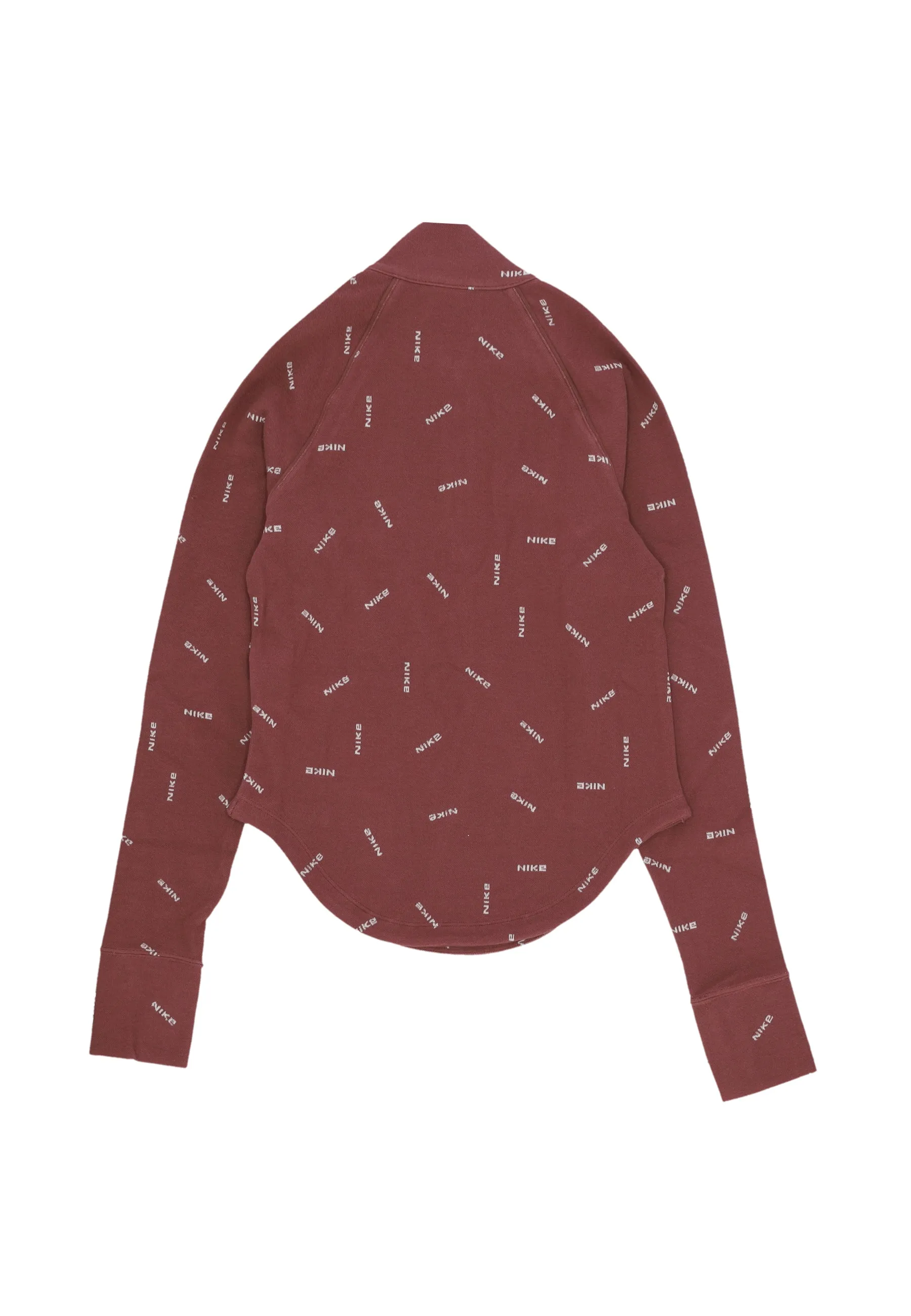 Maglietta Manica Lunga Donna W Sportswear Collection Logo Half-zip L/s Top Red Sepia/lt Orewood Brn/red Sepia