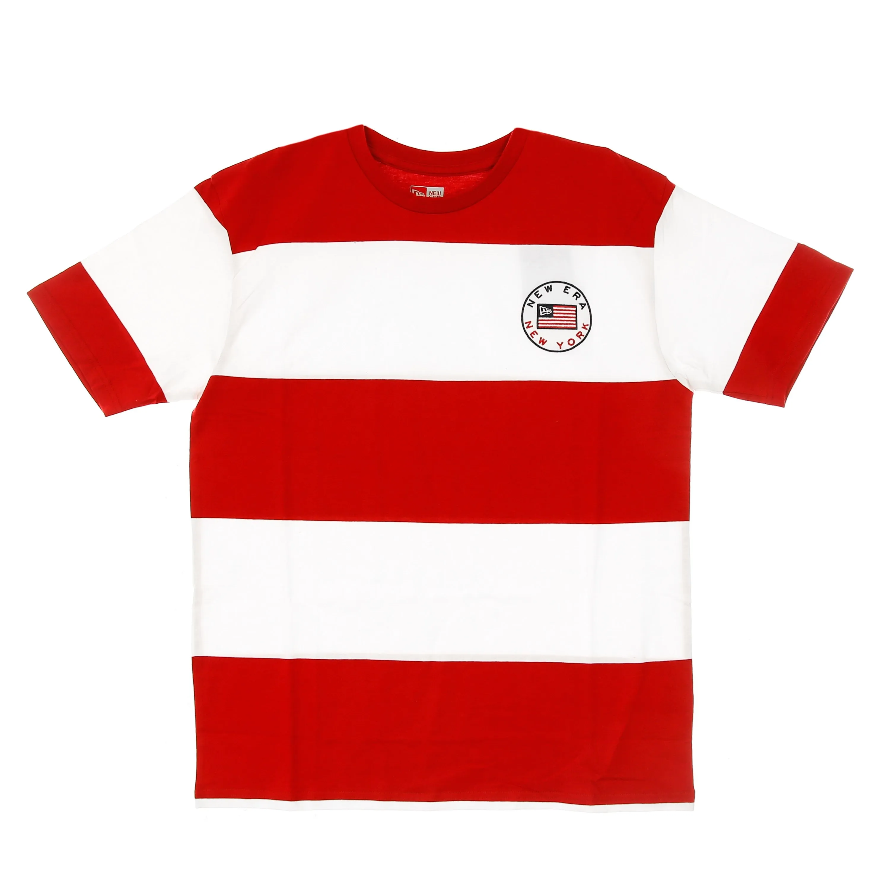Maglietta Uomo Ne Oversized Stripe Tee New Era White/scarlet