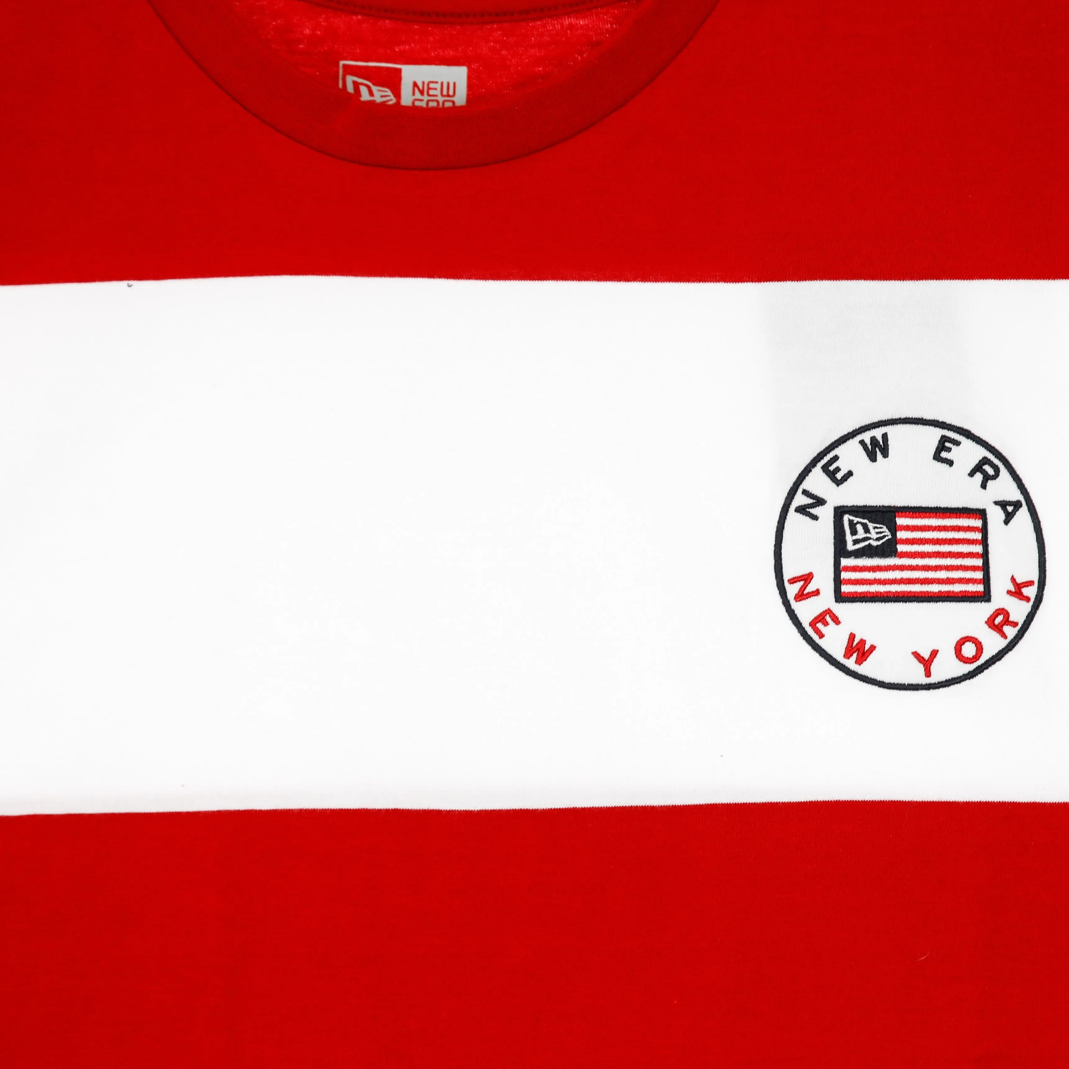 Maglietta Uomo Ne Oversized Stripe Tee New Era White/scarlet