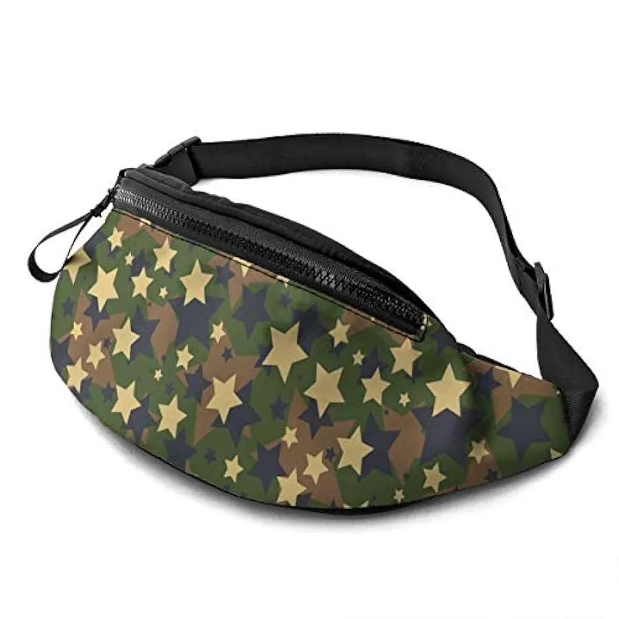 Marsupio per Uomo Donna,Marsupio con Motivo Mimetico Woodland Marsupio con Cintura Tasca a Tracolla Regolabile Borsa a Tracolla 