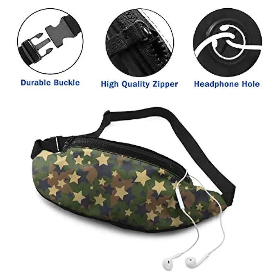 Marsupio per Uomo Donna,Marsupio con Motivo Mimetico Woodland Marsupio con Cintura Tasca a Tracolla Regolabile Borsa a Tracolla 