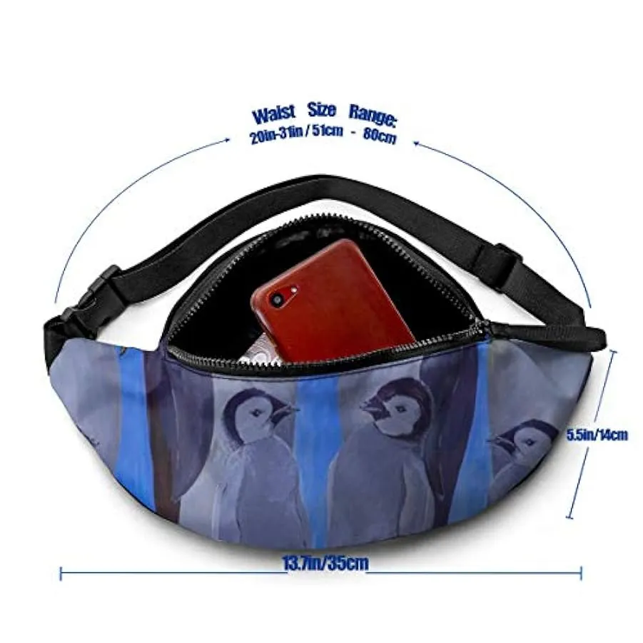 Marsupio per Uomo Donna,Marsupio Pinguini Imperatore con Cintura Tasca a Tracolla Regolabile Borsa a Tracolla Borsa sul Petto pe