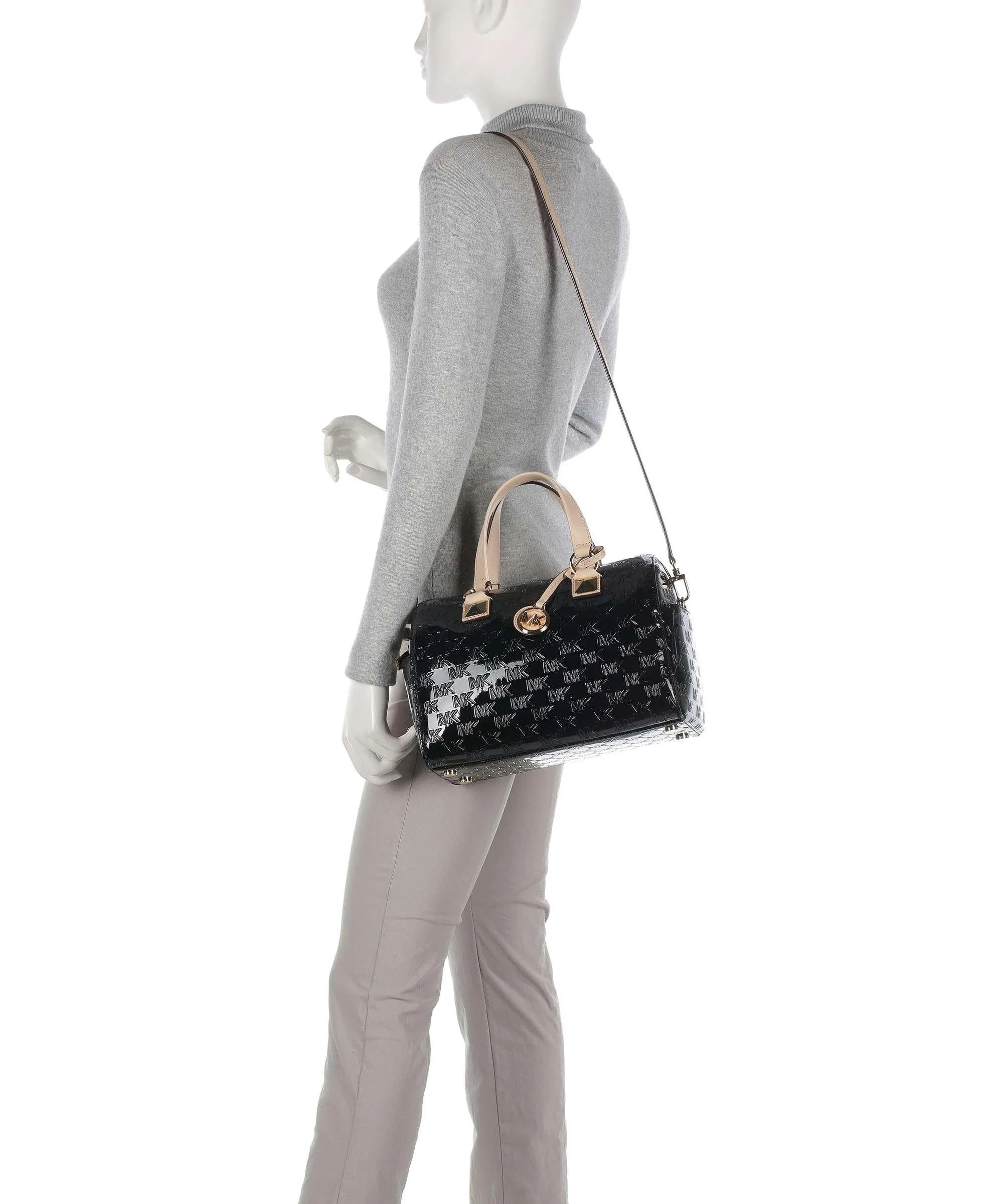  Michael Kors Grayson Borsa a mano poliuretano nero  