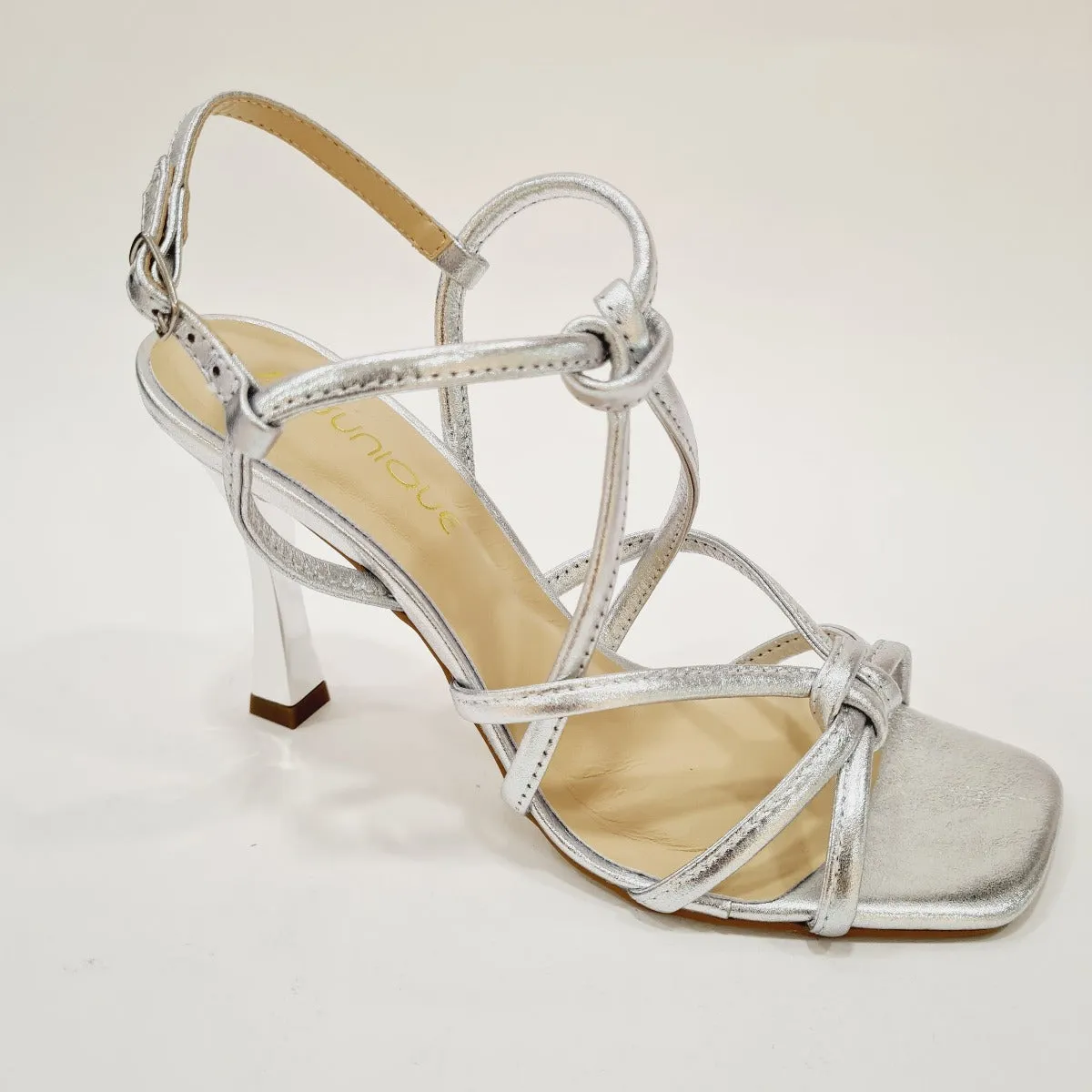 MissUnique sandalo tacco alto 10 cm pelle Argento rif.53