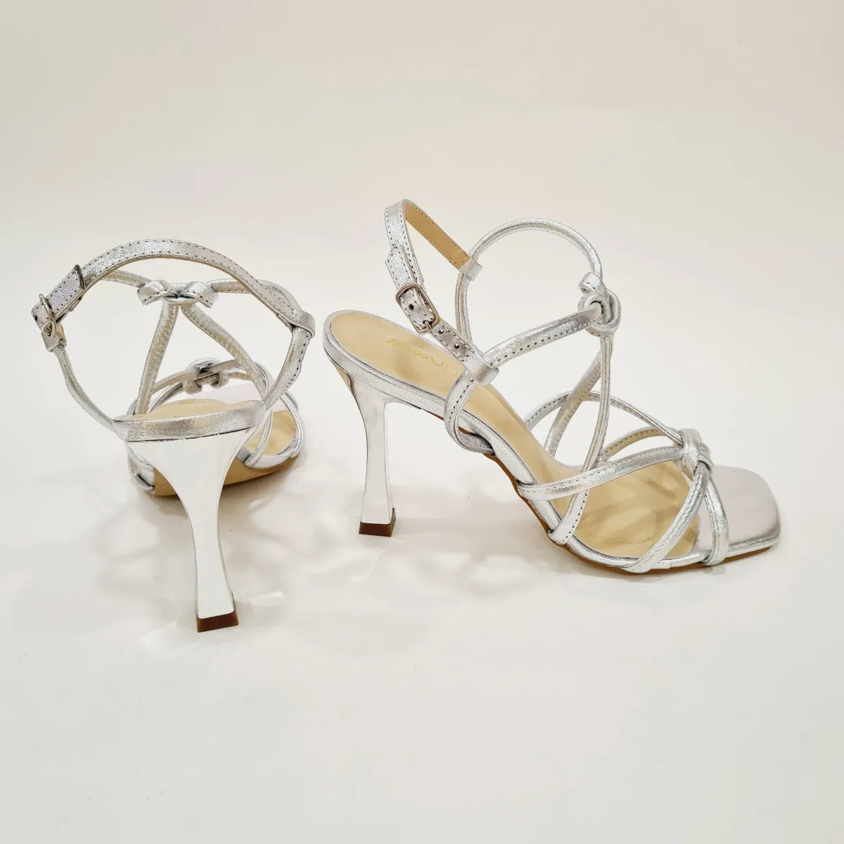 MissUnique sandalo tacco alto 10 cm pelle Argento rif.53