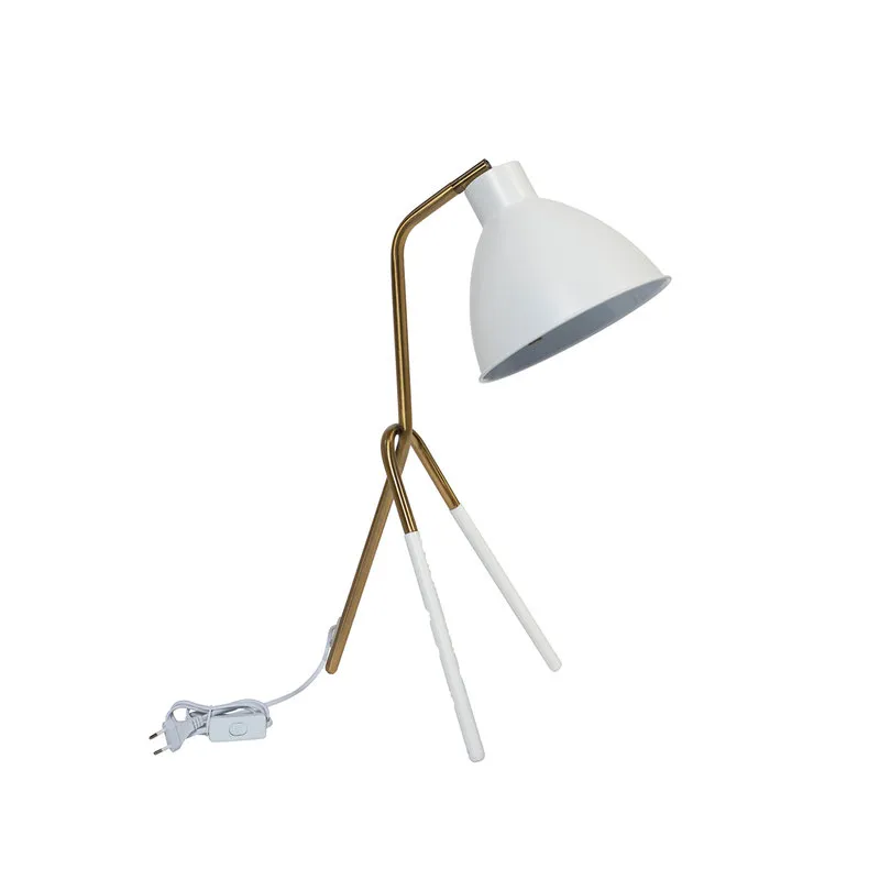 Novità Home Kronborg-lampada da tavolo su 3 piedi in metallo bianco ottone