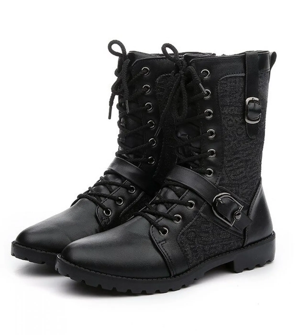 Nuovi stivali invernali Stivali in pelle da uomo Scarpe alte da uomo Scarpe invernali a testa tonda Scarpe casual in pizzo Overs