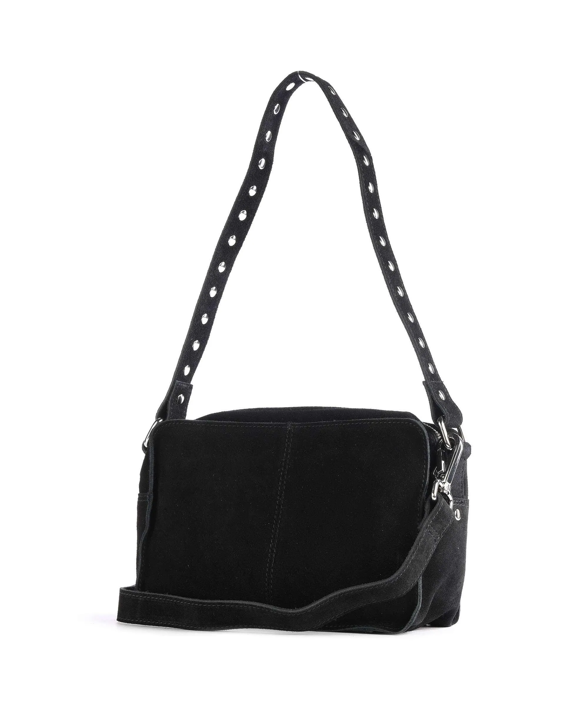  Núnoo Suede Ellie Borsa a spalla pelle di vitello ruvida nero  