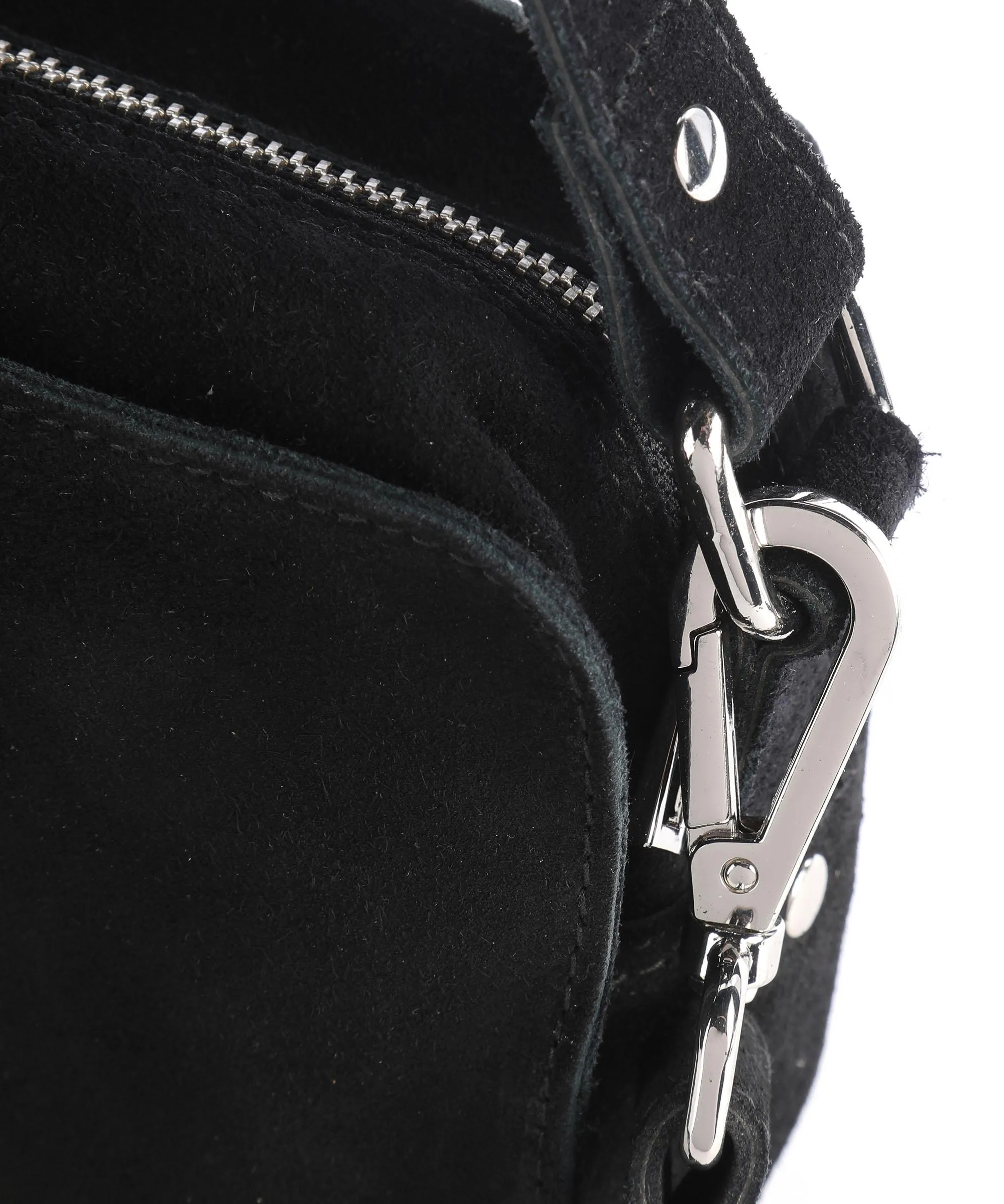 Núnoo Suede Ellie Borsa a spalla pelle di vitello ruvida nero  