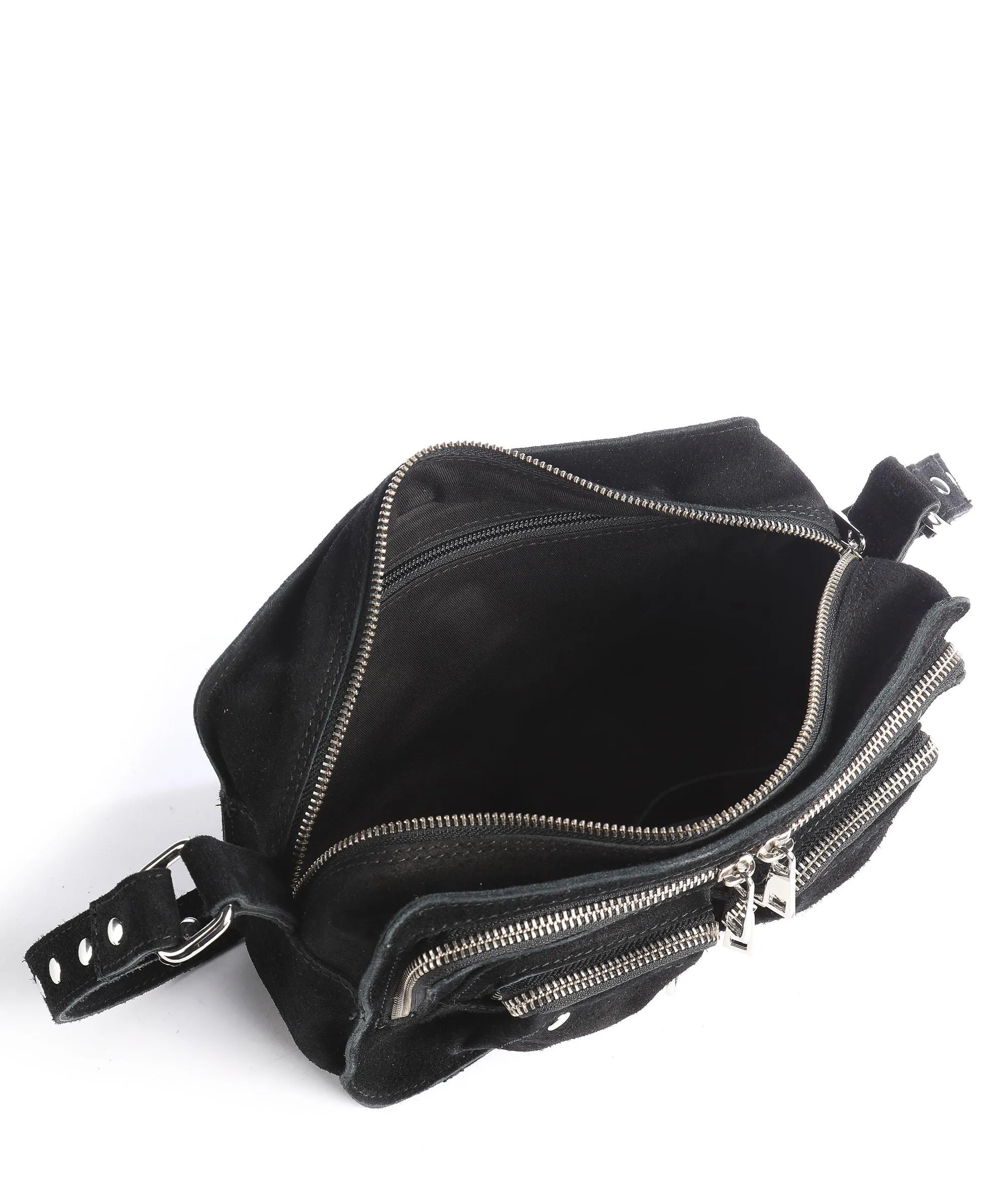  Núnoo Suede Ellie Borsa a spalla pelle di vitello ruvida nero  