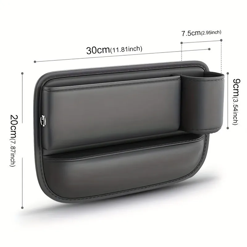 Organizer per seggiolino auto premium Borsa portaoggetti per sedile anteriore in pelle testurizzata con portabicchieri Riempitor