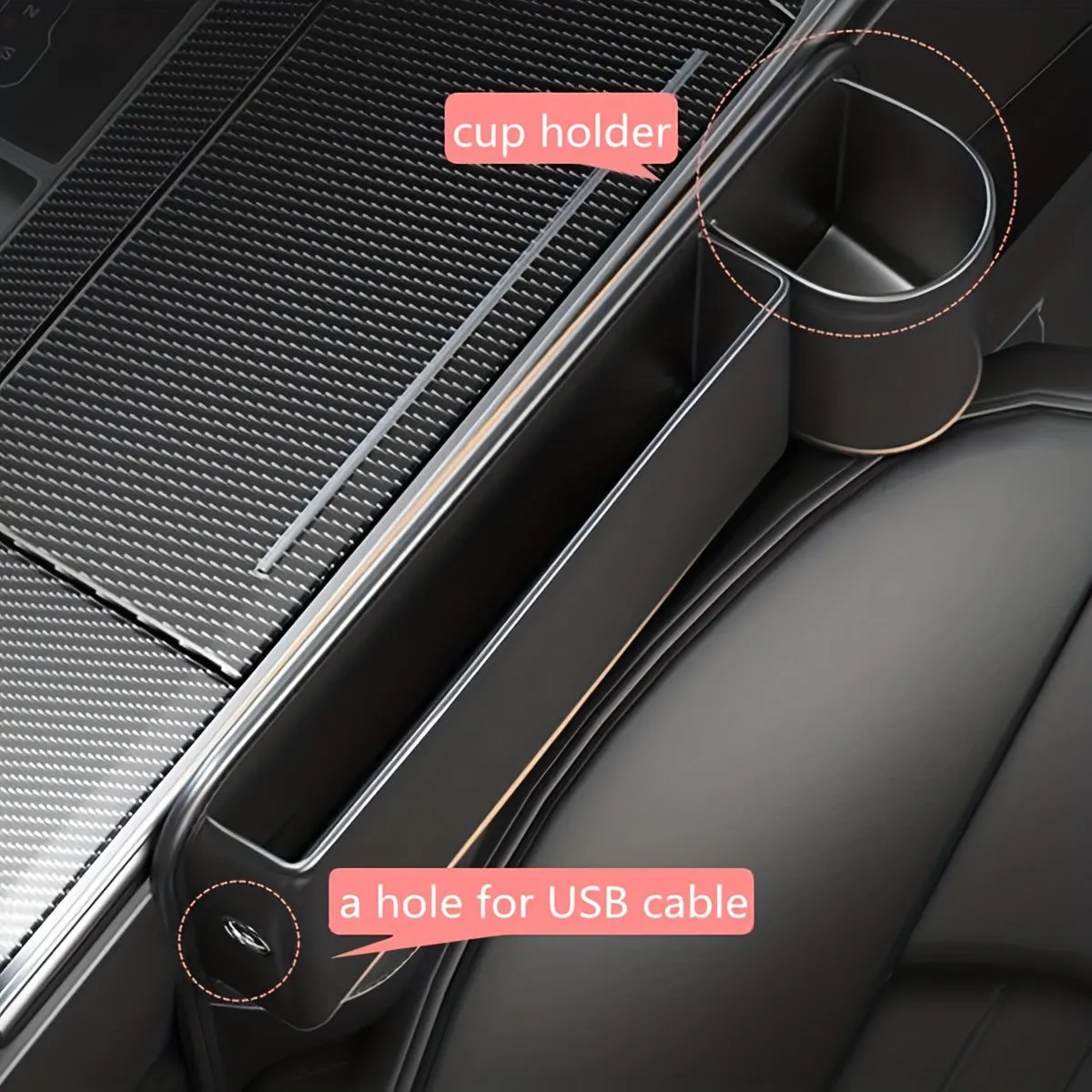 Organizer per seggiolino auto premium Borsa portaoggetti per sedile anteriore in pelle testurizzata con portabicchieri Riempitor