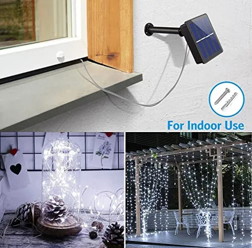 owwasd [2 pezzi Catena luminosa solare per esterni, 14 m, 120 LED, per esterni, resistente alle intemperie, per balcone, alberi,