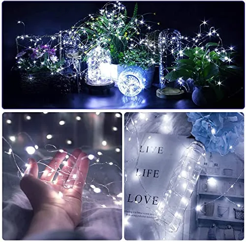 owwasd [2 pezzi Catena luminosa solare per esterni, 14 m, 120 LED, per esterni, resistente alle intemperie, per balcone, alberi,
