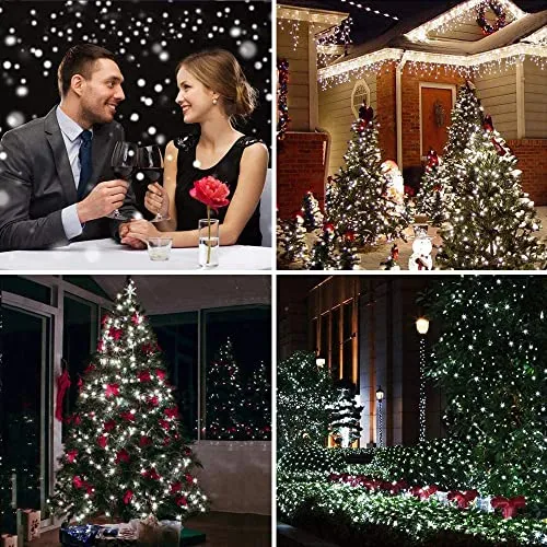 owwasd [2 pezzi Catena luminosa solare per esterni, 14 m, 120 LED, per esterni, resistente alle intemperie, per balcone, alberi,